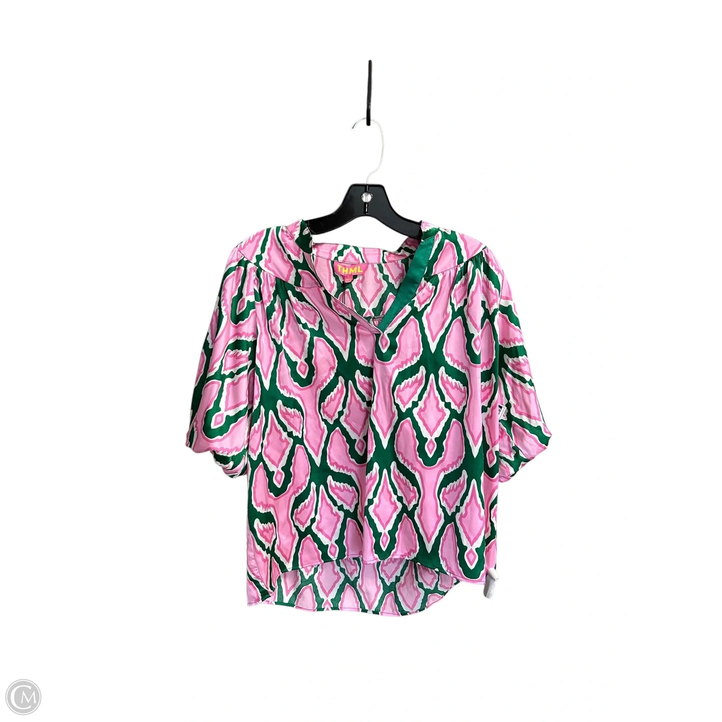 Top Short Sleeve By Thml In Green & Pink, Size: S