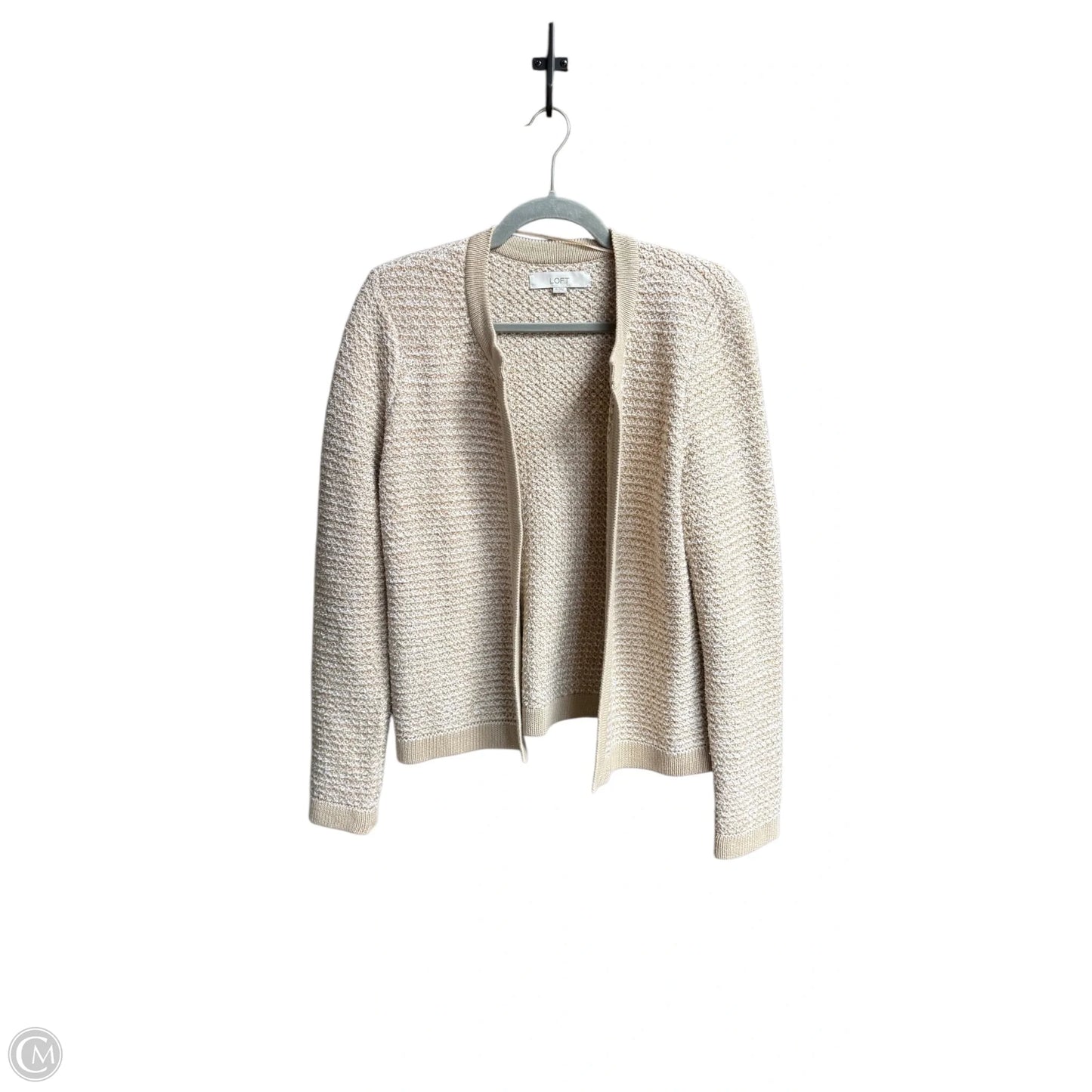 Sweater Cardigan By Loft In Beige, Size: M