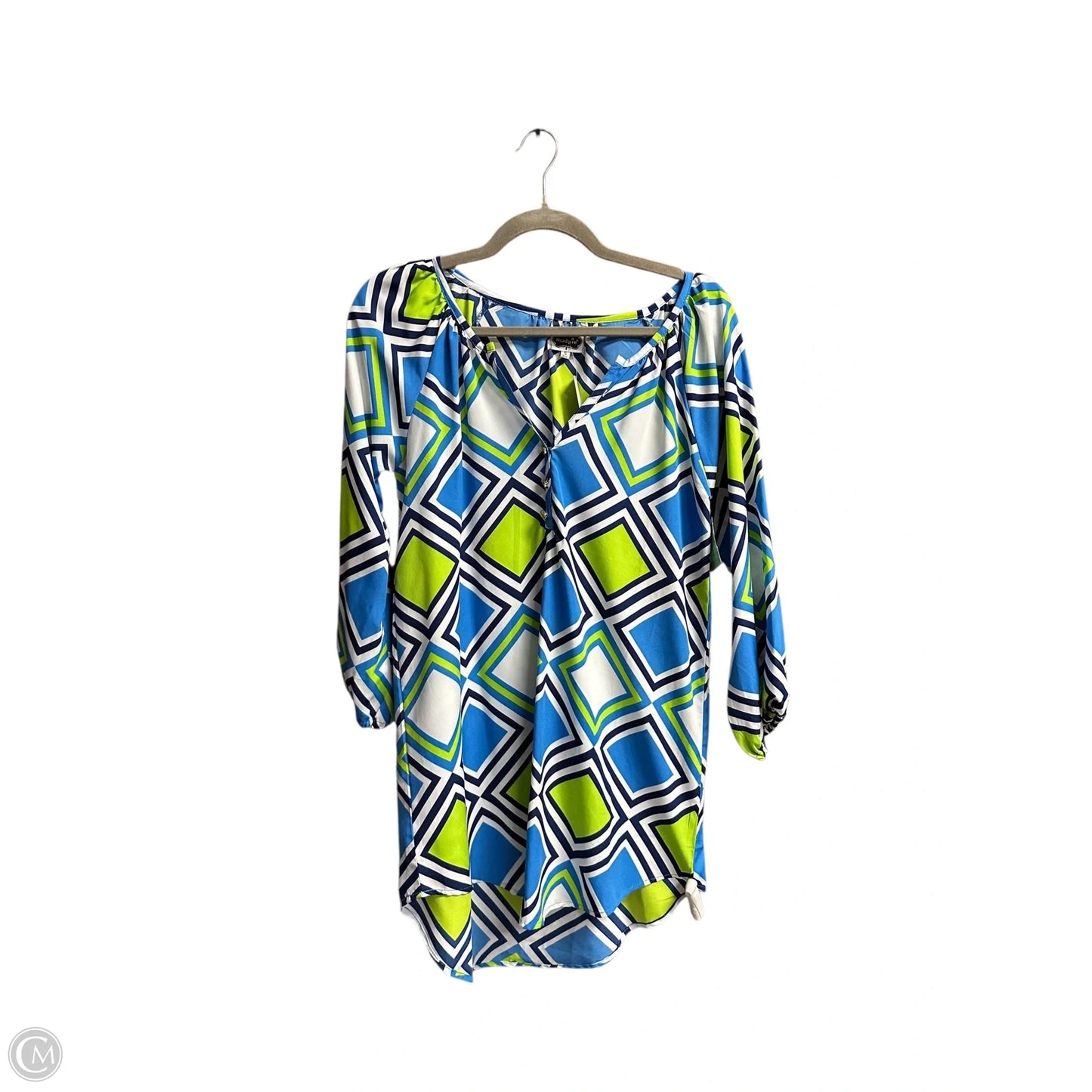 Tunic 3/4 Sleeve By Mudpie In Blue & Green, Size: S