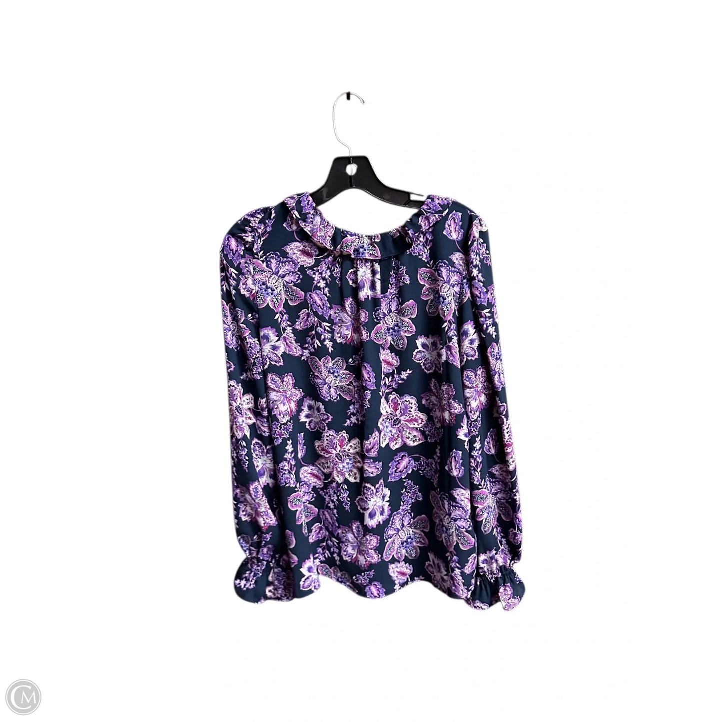Blouse Long Sleeve By Loft In Navy, Size: S
