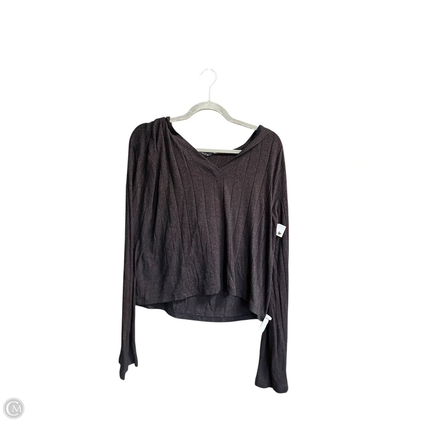 Top Long Sleeve By Athleta In Black & Brown, Size: M