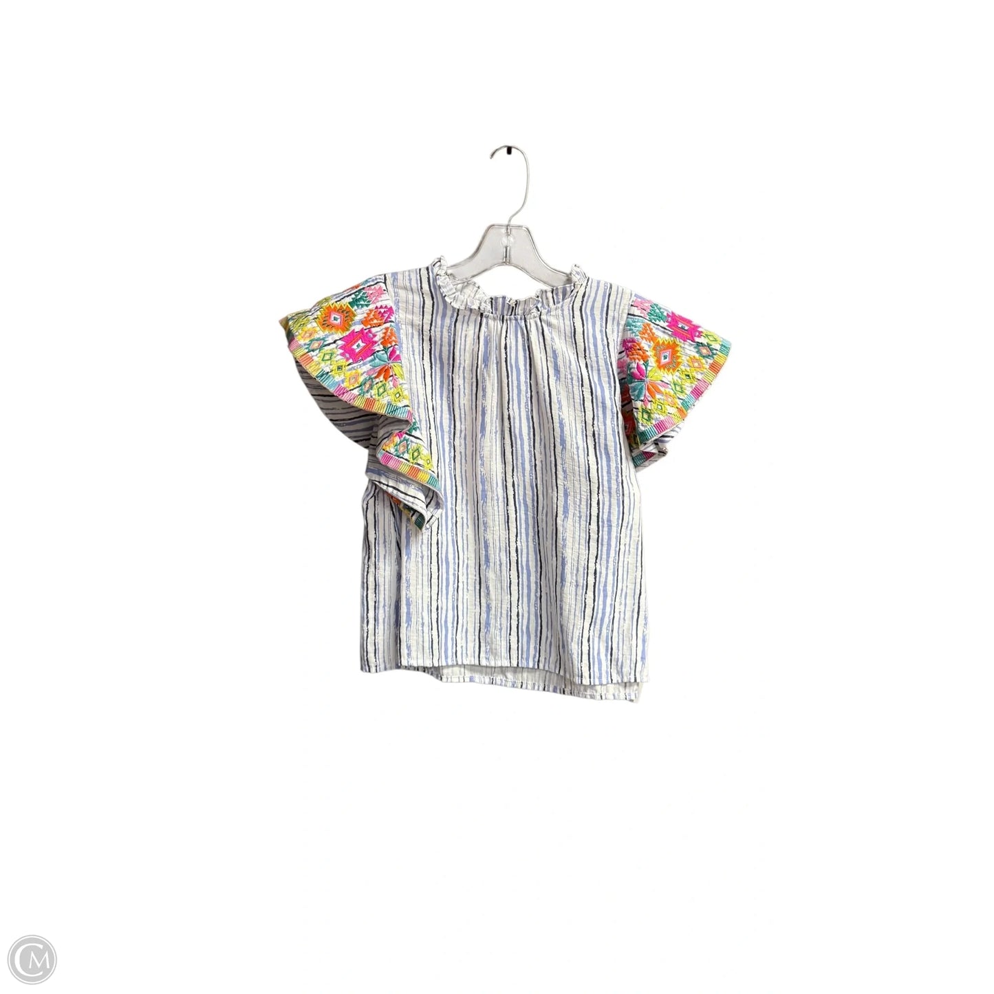 Top Short Sleeve By Thml In Striped Pattern, Size: S