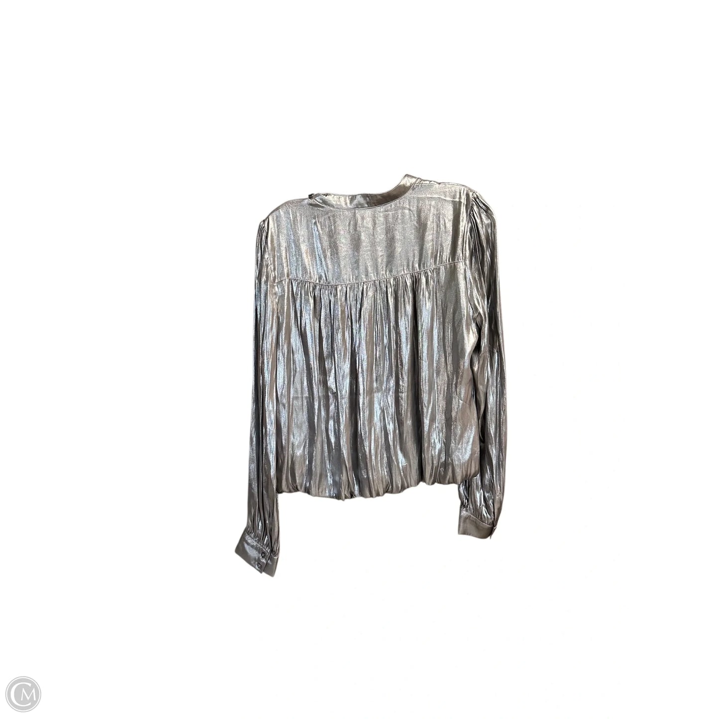 Top Long Sleeve By Current Air In Silver, Size: M