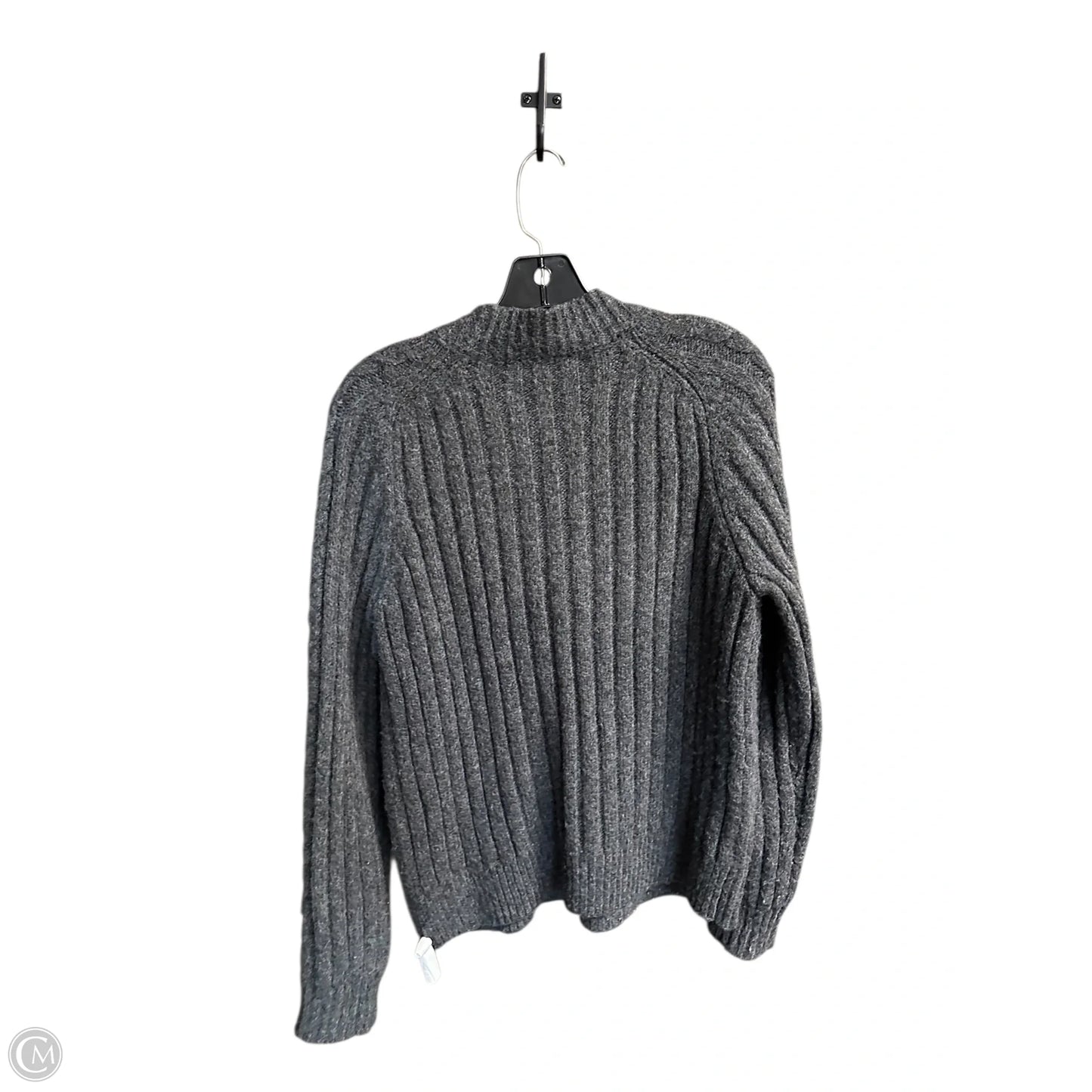 Sweater Cardigan By Ann Taylor In Grey, Size: M
