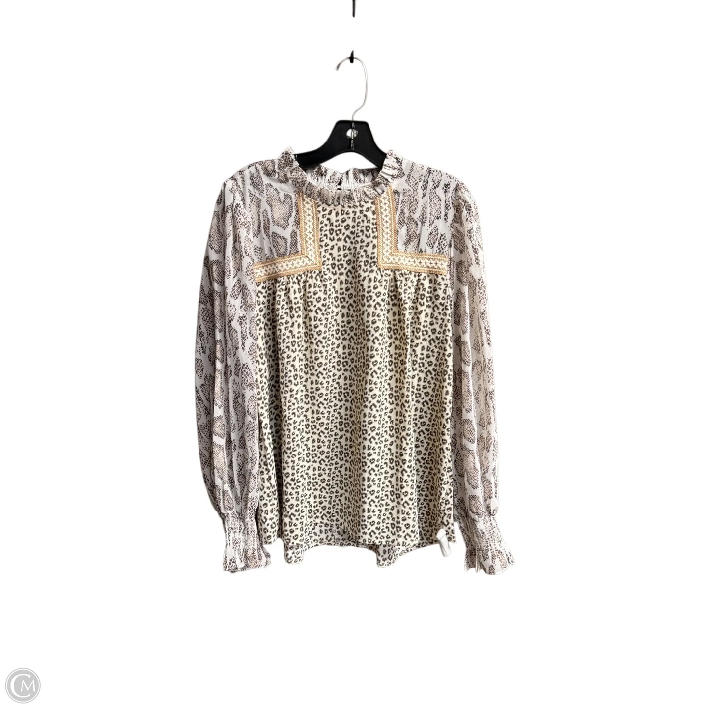 Top Long Sleeve By Jodifl In Animal Print, Size: S