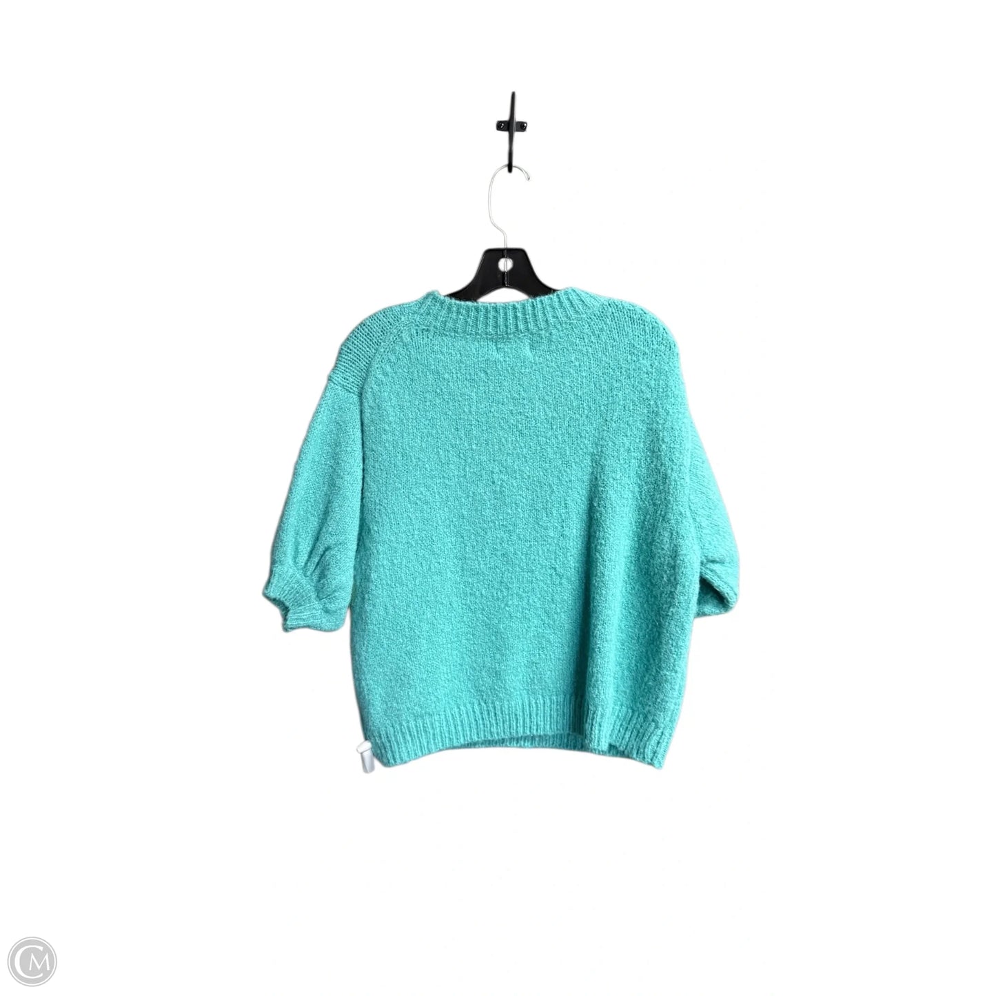 Sweater Short Sleeve By Bibi In Aqua, Size: S
