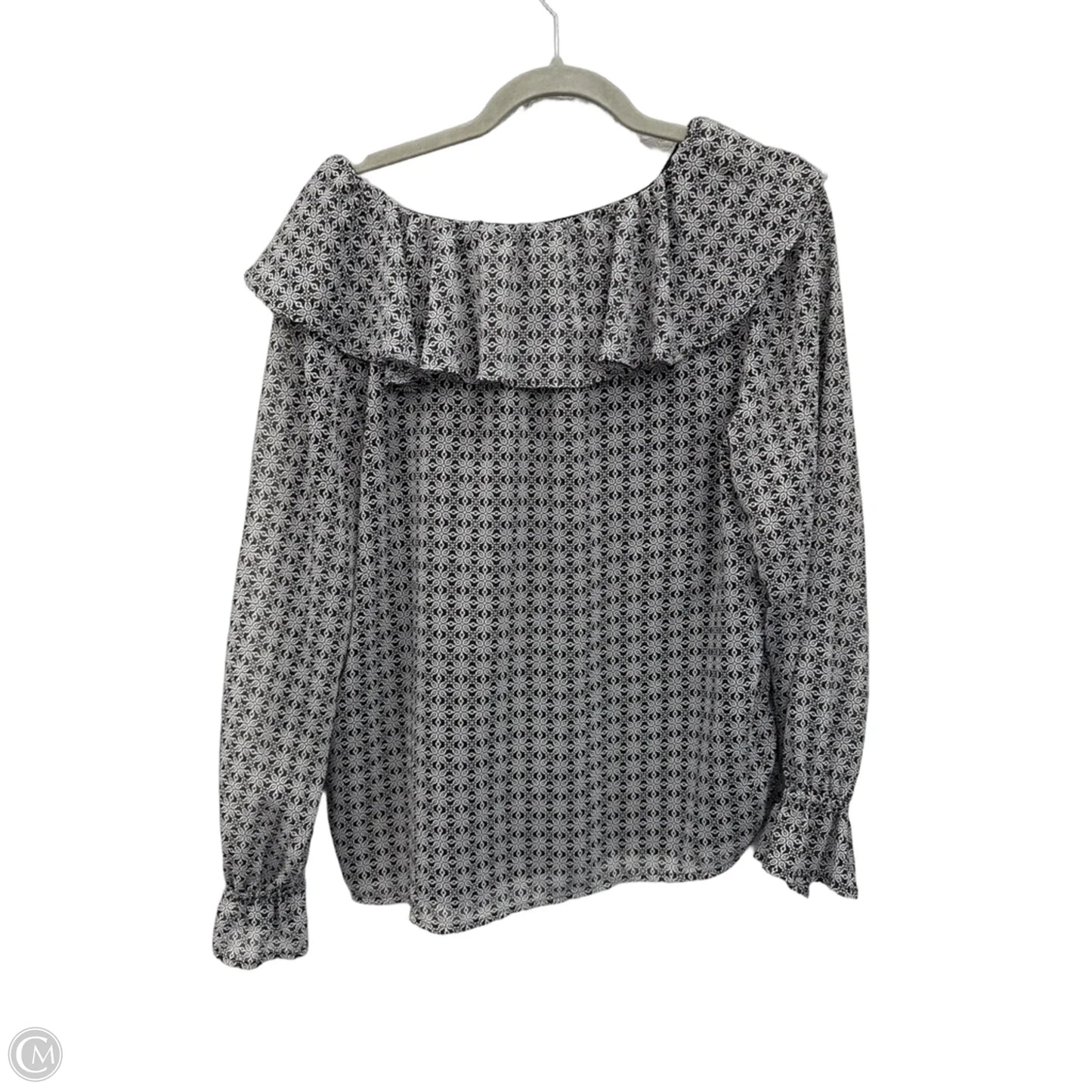 Top Long Sleeve By Loft In Geometric Pattern, Size: M