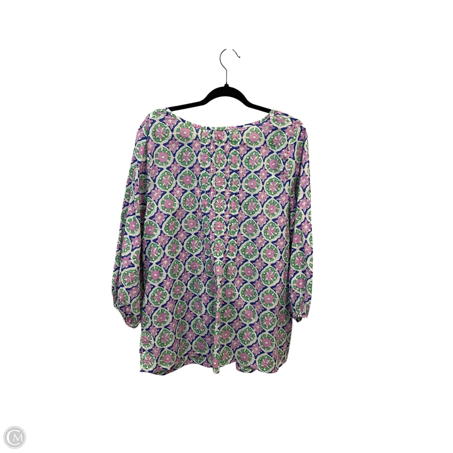 Top 3/4 Sleeve By Talbots In Geometric Pattern, Size: Xl