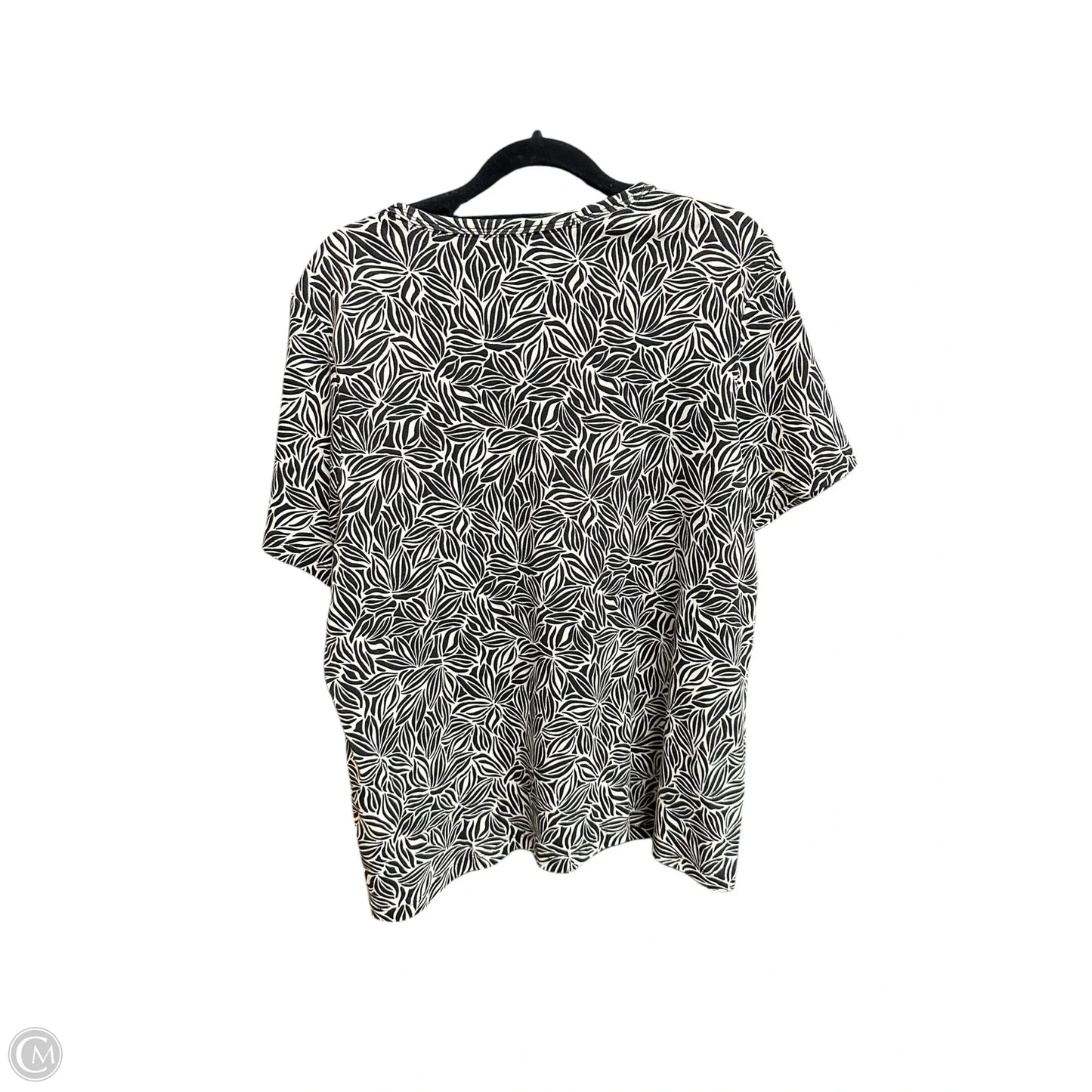 Top Short Sleeve Basic By Lands End In Floral Print, Size: Xl