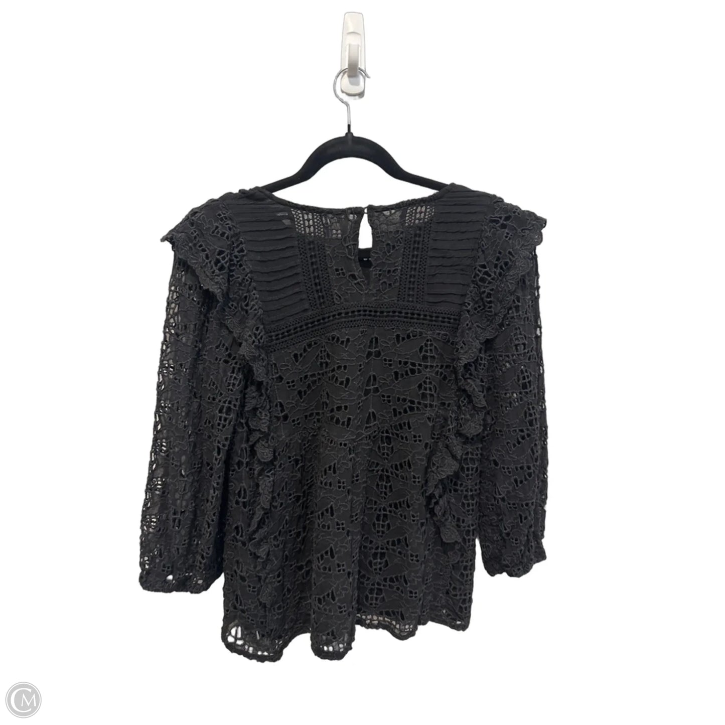 Top 3/4 Sleeve By Anthropologie In Black, Size: S