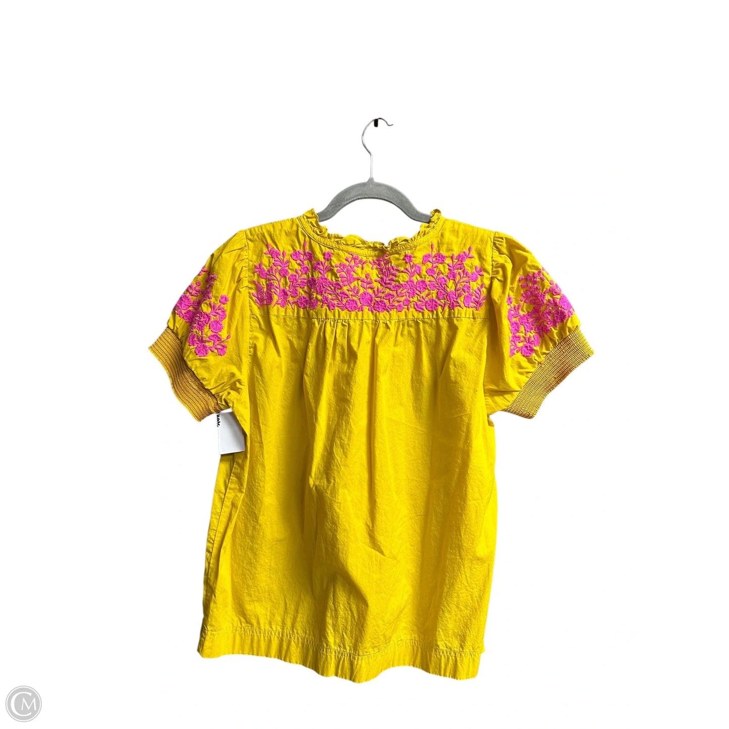 Top Short Sleeve By J. Crew In Pink & Yellow, Size: S