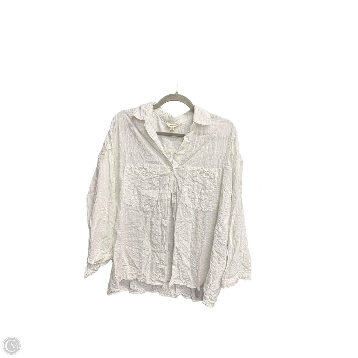 Top Long Sleeve By Max Studio In White, Size: M