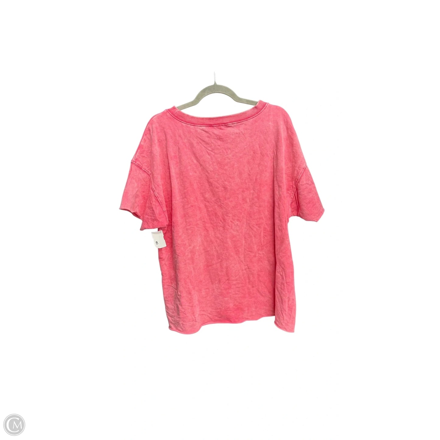 Top Short Sleeve By Zenana Outfitters In Pink, Size: S
