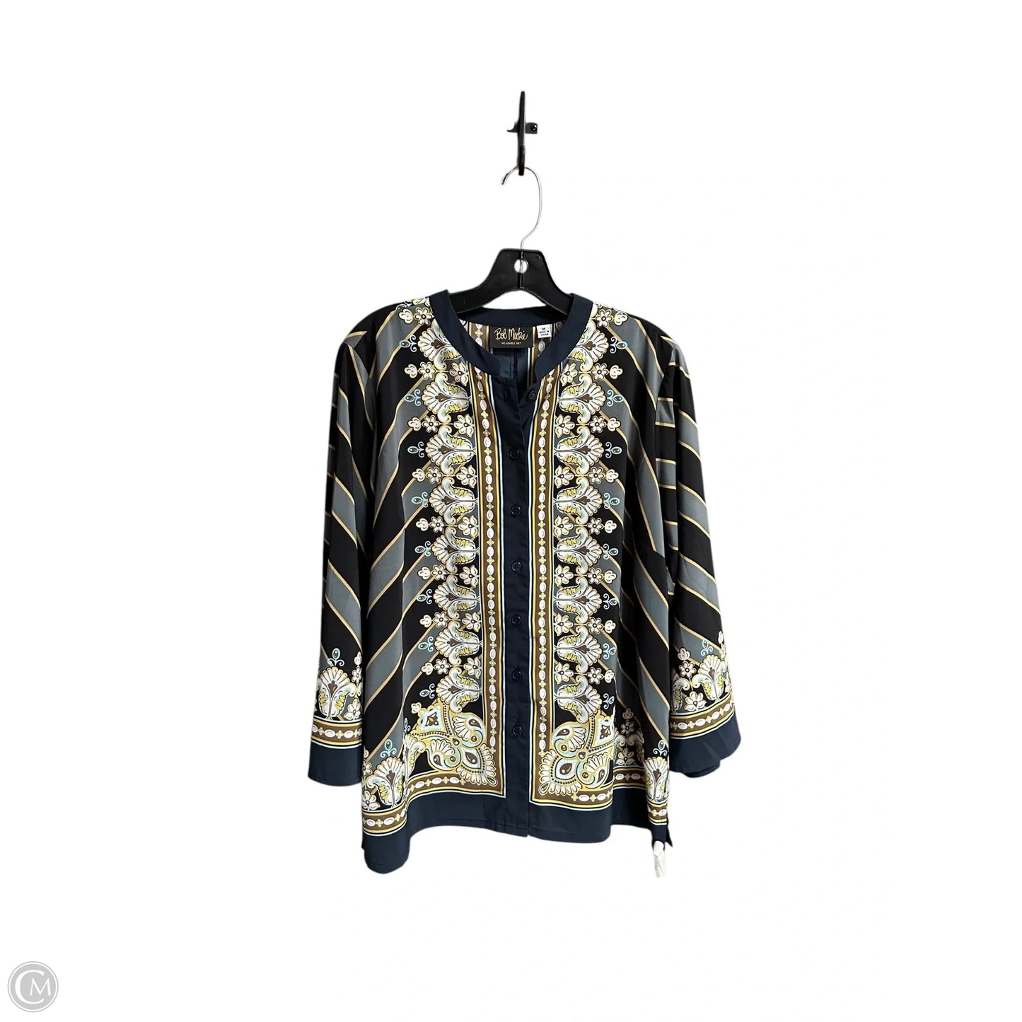 Top 3/4 Sleeve By Bob Mackie Qvc In Multi-colored, Size: M