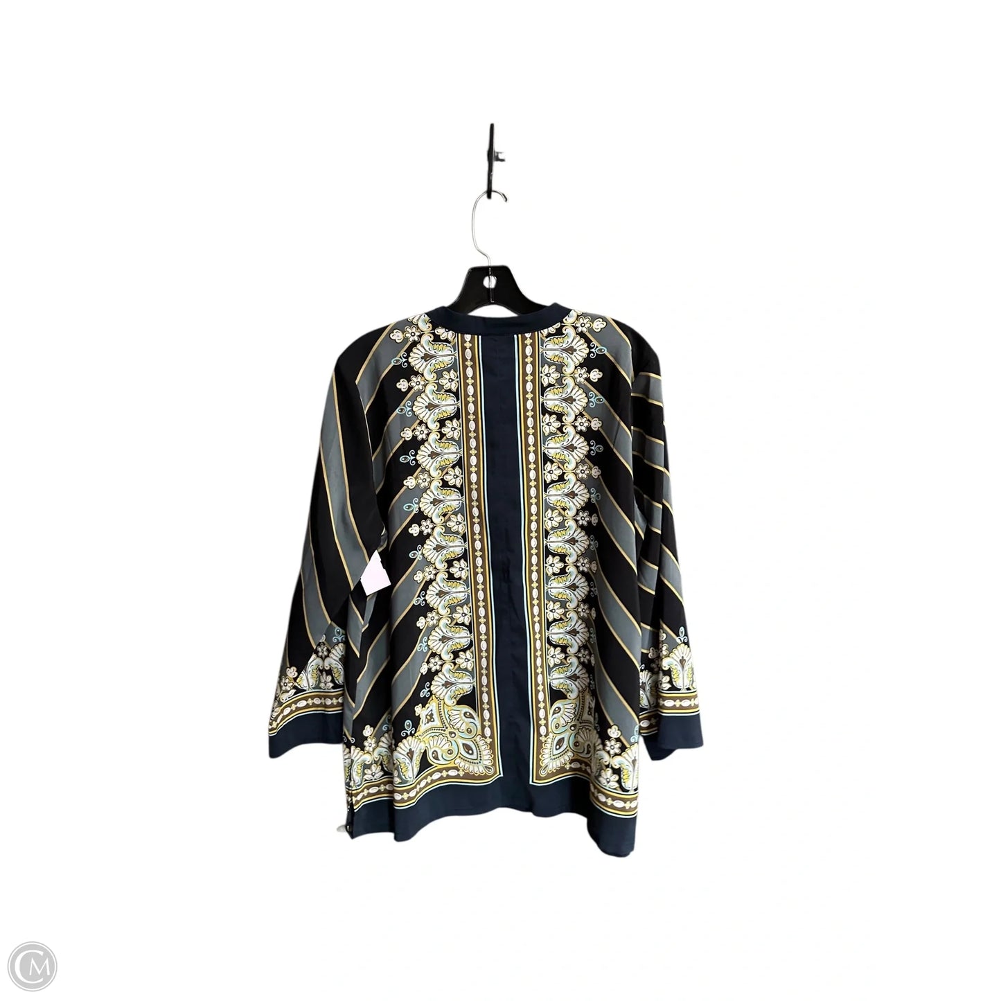 Top 3/4 Sleeve By Bob Mackie Qvc In Multi-colored, Size: M
