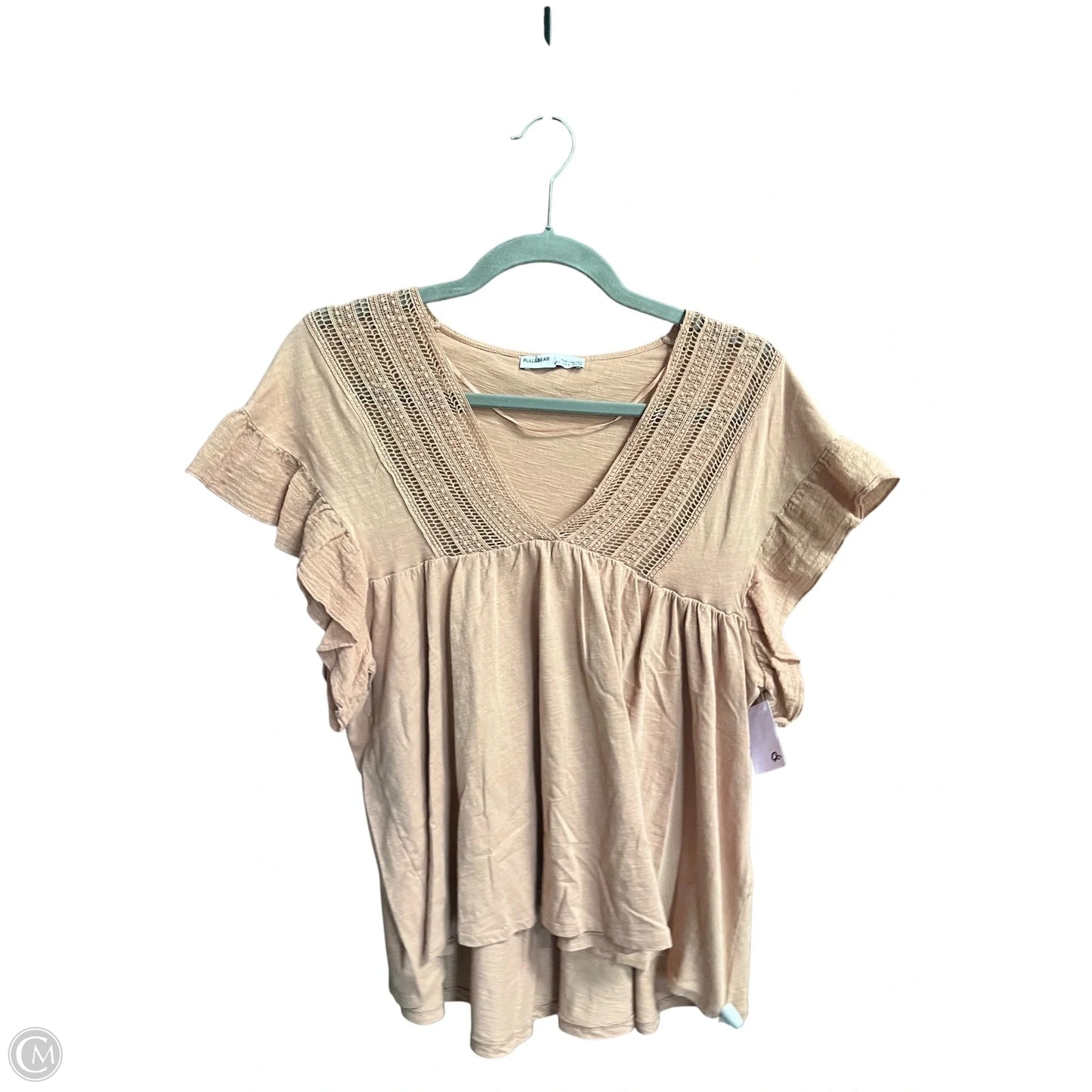 Top Short Sleeve By Clothes Mentor In Beige, Size: S