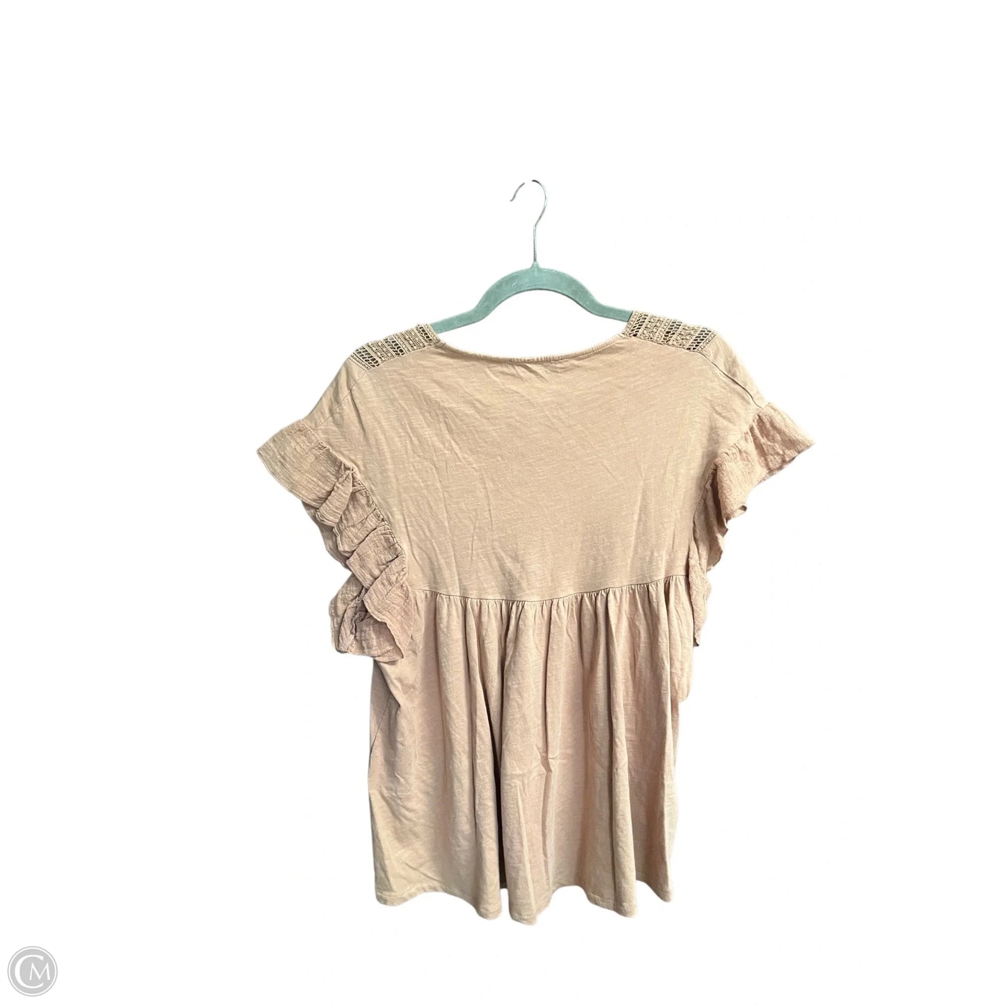 Top Short Sleeve By Clothes Mentor In Beige, Size: S