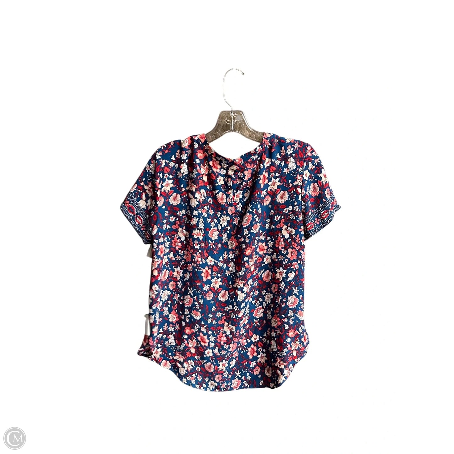 Top Short Sleeve By Loft In Blue & Pink, Size: S