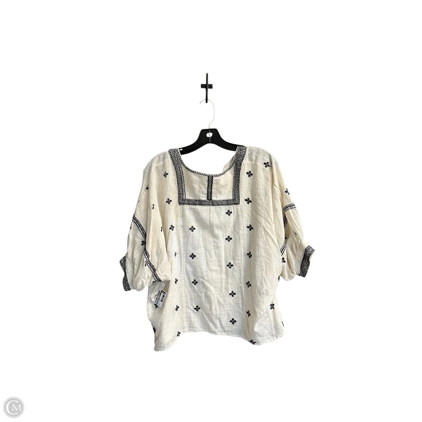 Top 3/4 Sleeve By Clothes Mentor In Black & White, Size: S