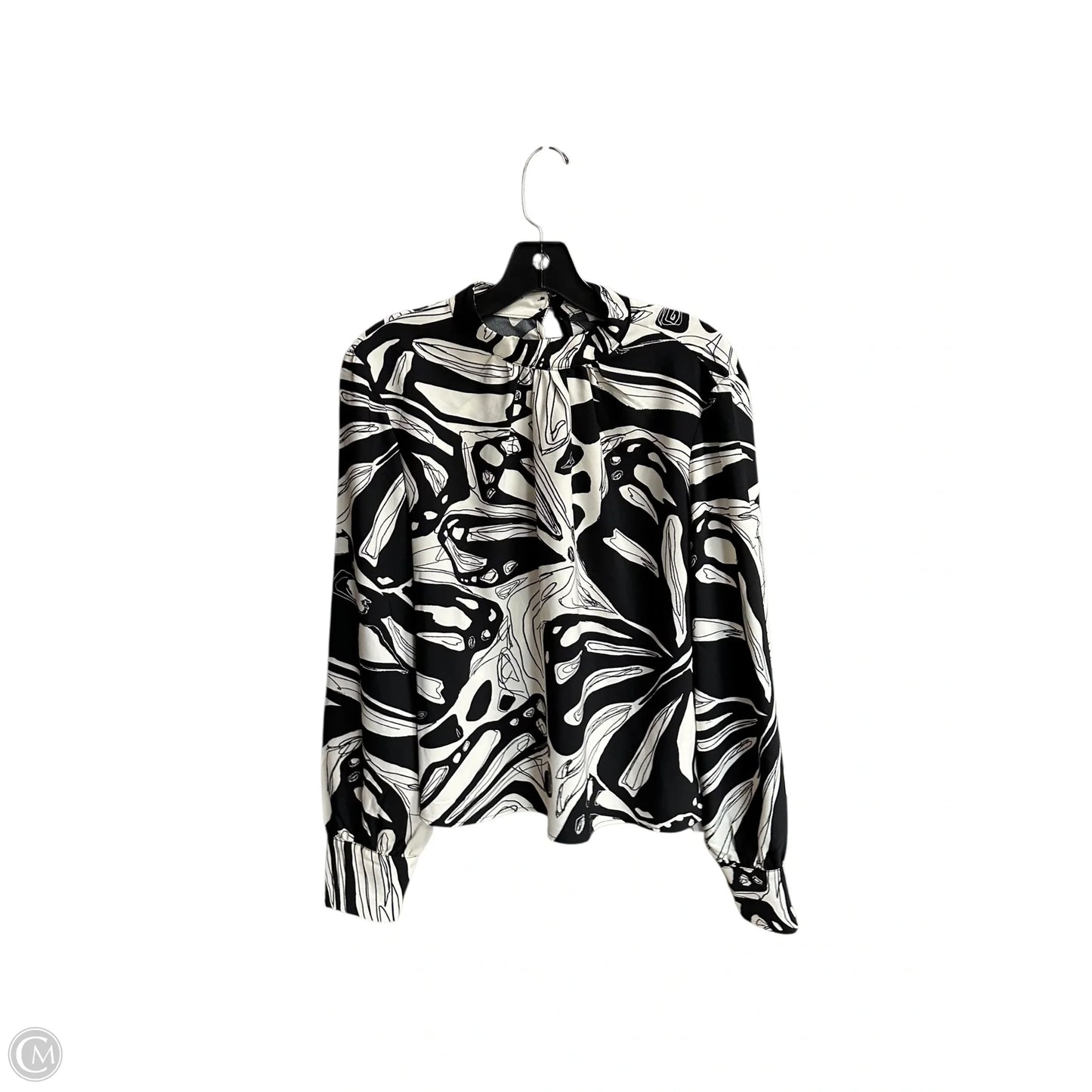 Top Long Sleeve By Cupcakes And Cashmere In Black & White, Size: L