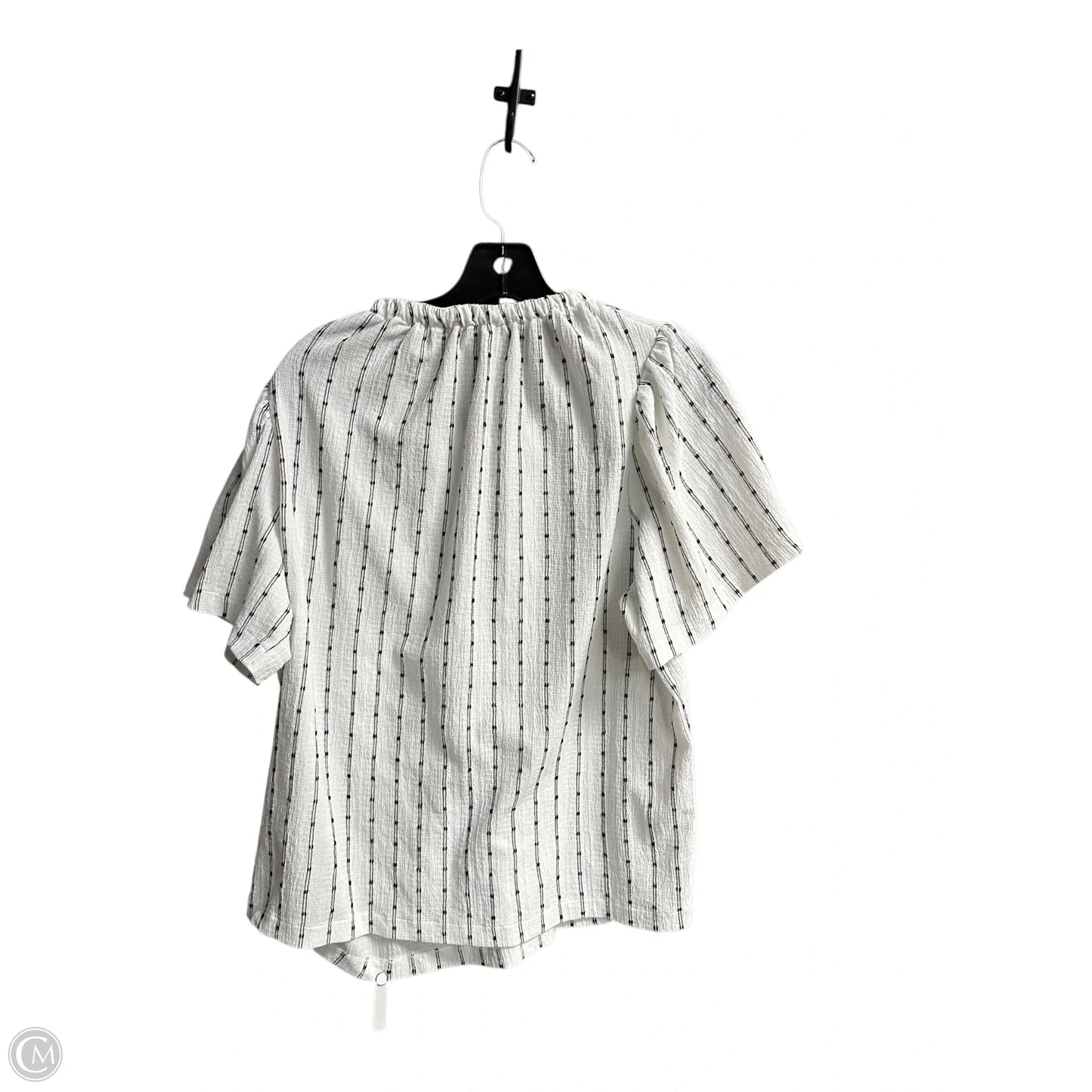 Top Short Sleeve By Madewell In Black & White, Size: L