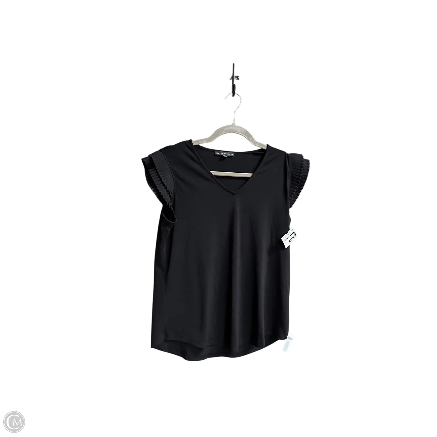 Top Short Sleeve By Adrianna Papell In Black, Size: S
