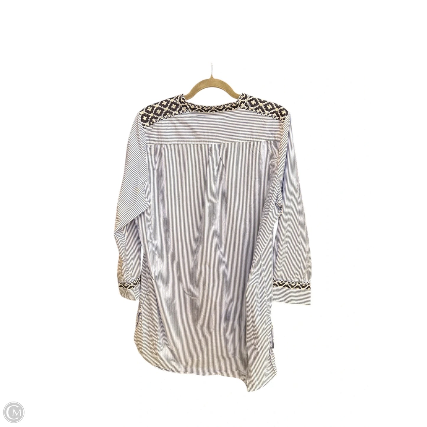 Tunic 3/4 Sleeve By J. Crew In Striped Pattern, Size: Xl