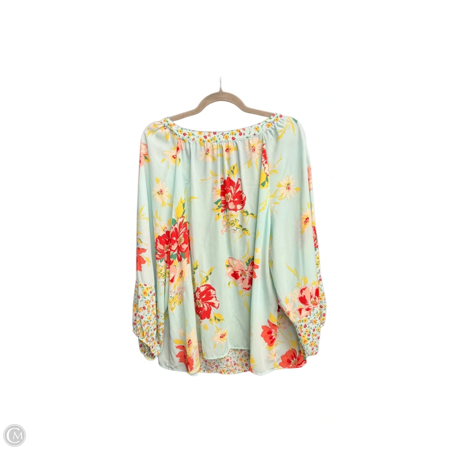 Top 3/4 Sleeve By Zac And Rachel In Floral Print, Size: 3x