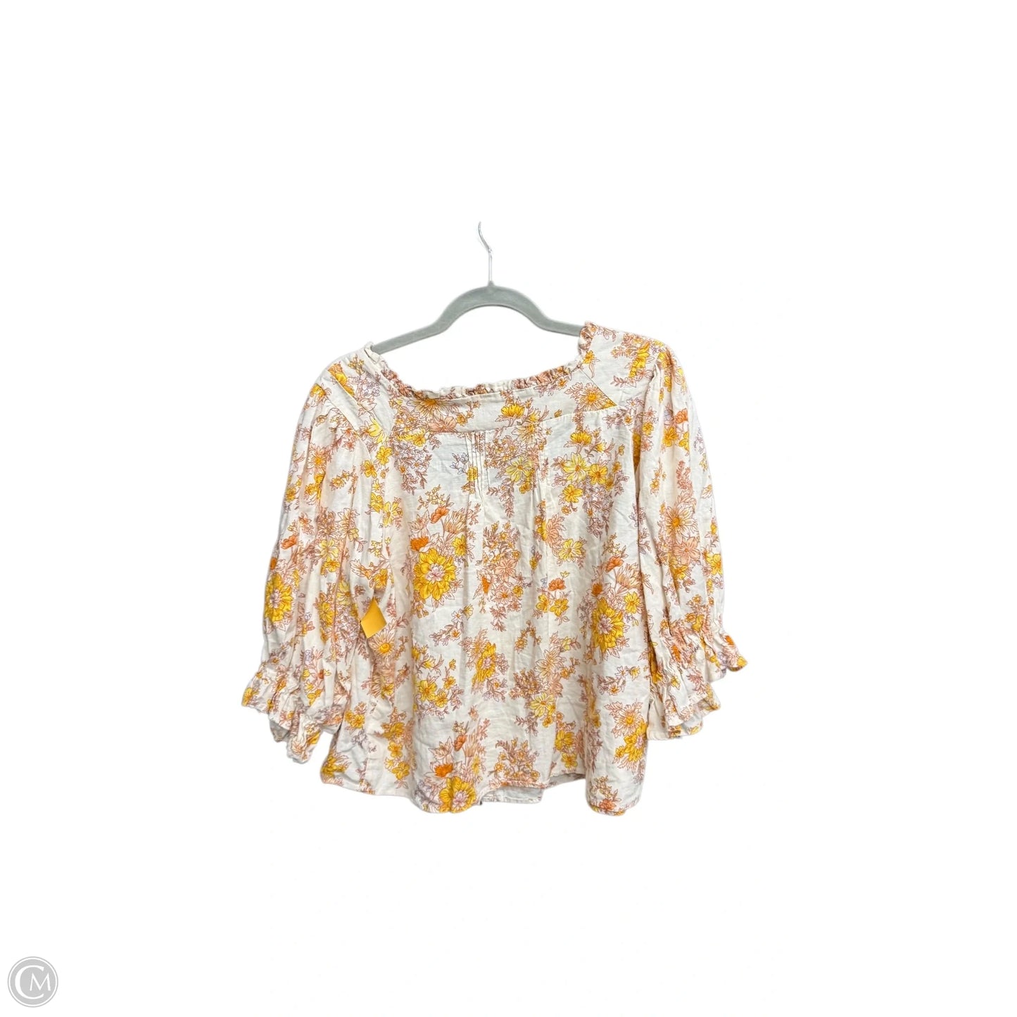 Top 3/4 Sleeve By Cynthia Rowley In Floral Print, Size: M
