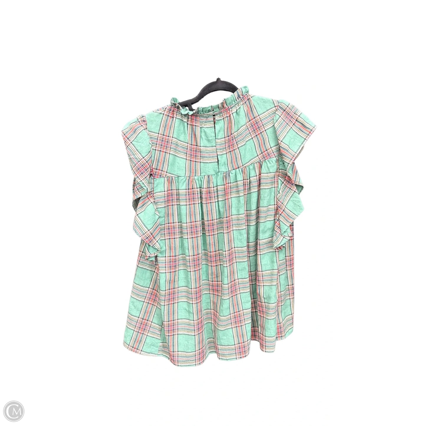 Top Sleeveless By Haptics In Plaid Pattern, Size: S