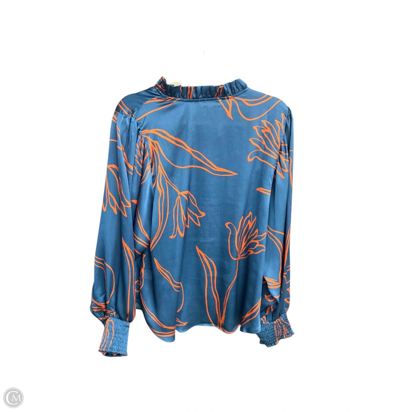 Top Long Sleeve By Easel In Blue & Orange, Size: M