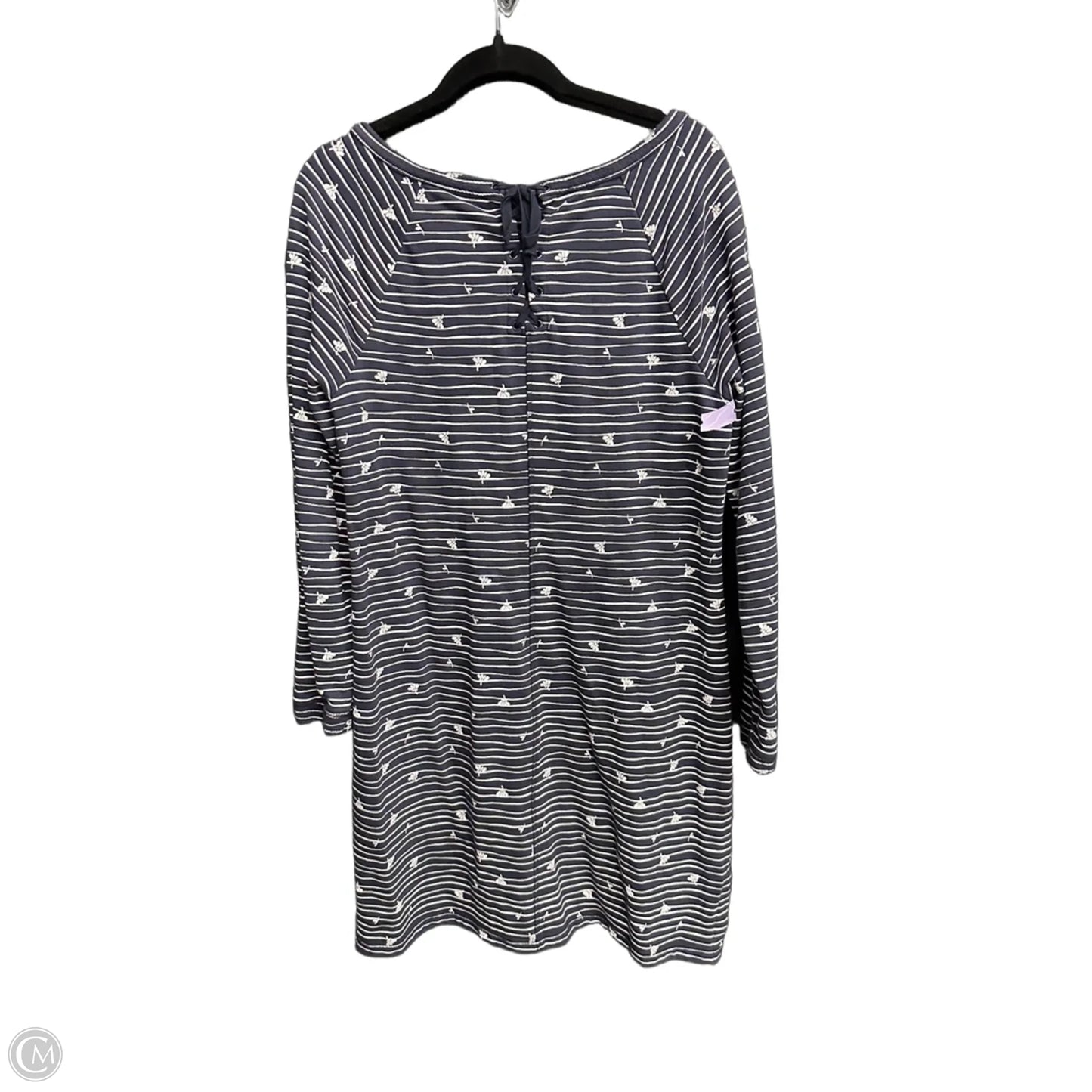 Dress Casual Midi By Talbots In Striped Pattern, Size: L
