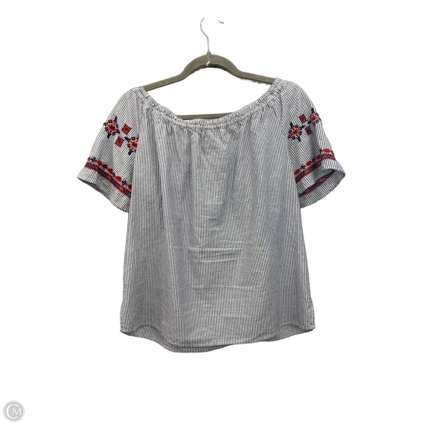 Top Short Sleeve By Loft In Striped Pattern, Size: Xs