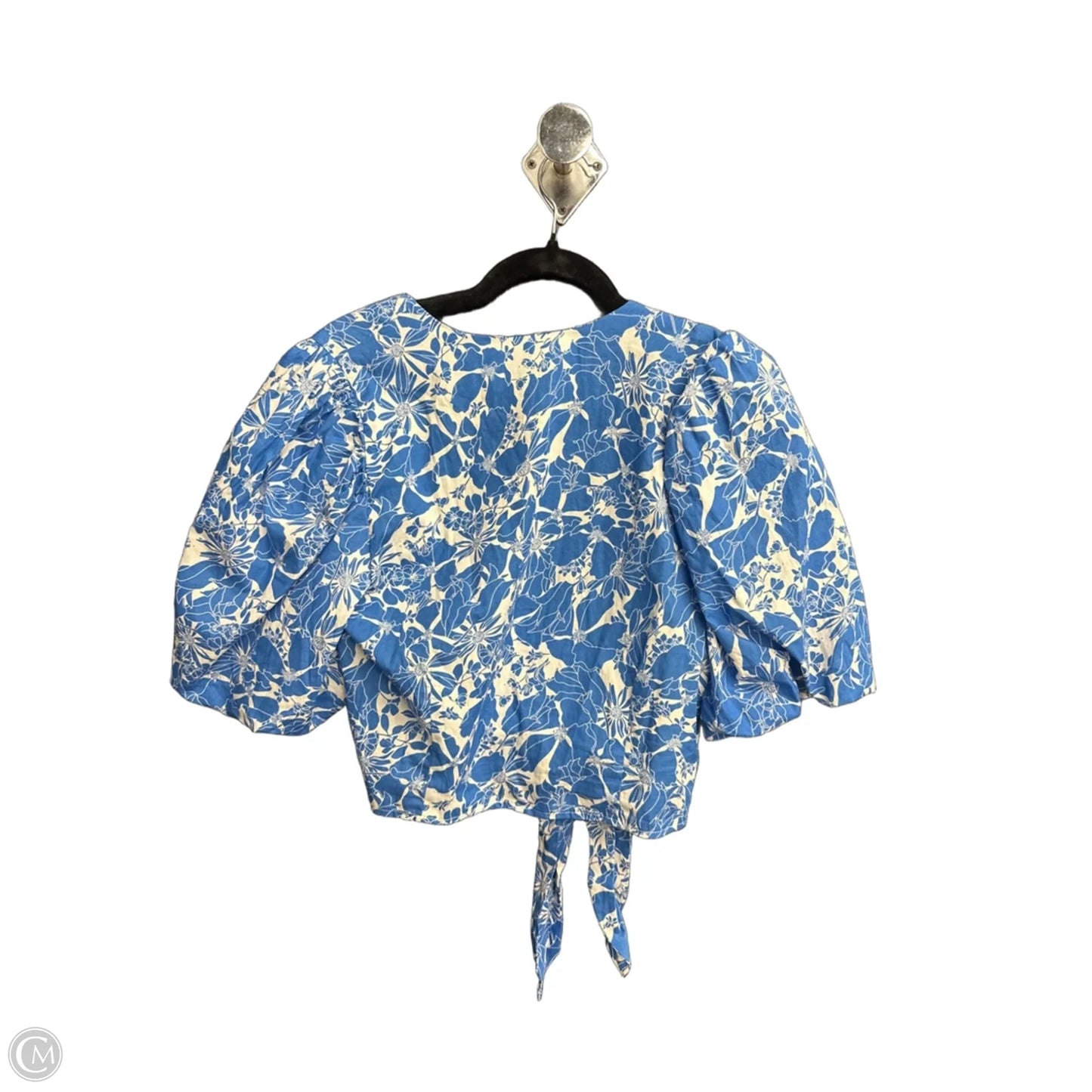 Top Short Sleeve By Sugar Lips In Blue & White, Size: M
