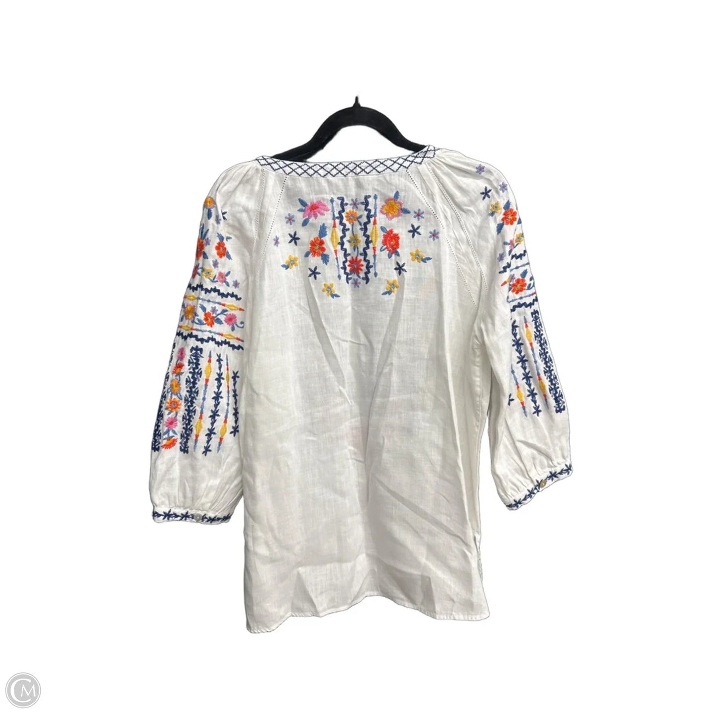 Top 3/4 Sleeve By John Mark In White, Size: M
