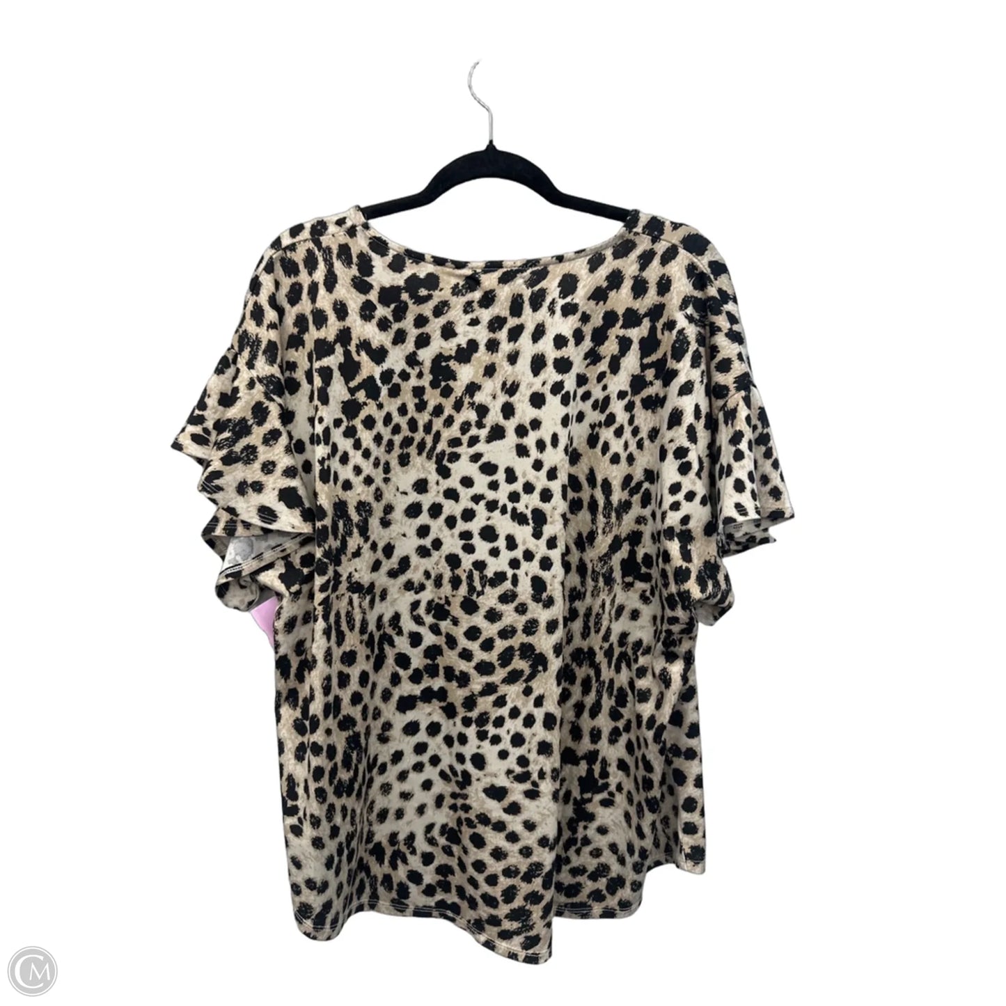 Top Short Sleeve By Cynthia Rowley In Leopard Print, Size: 1x