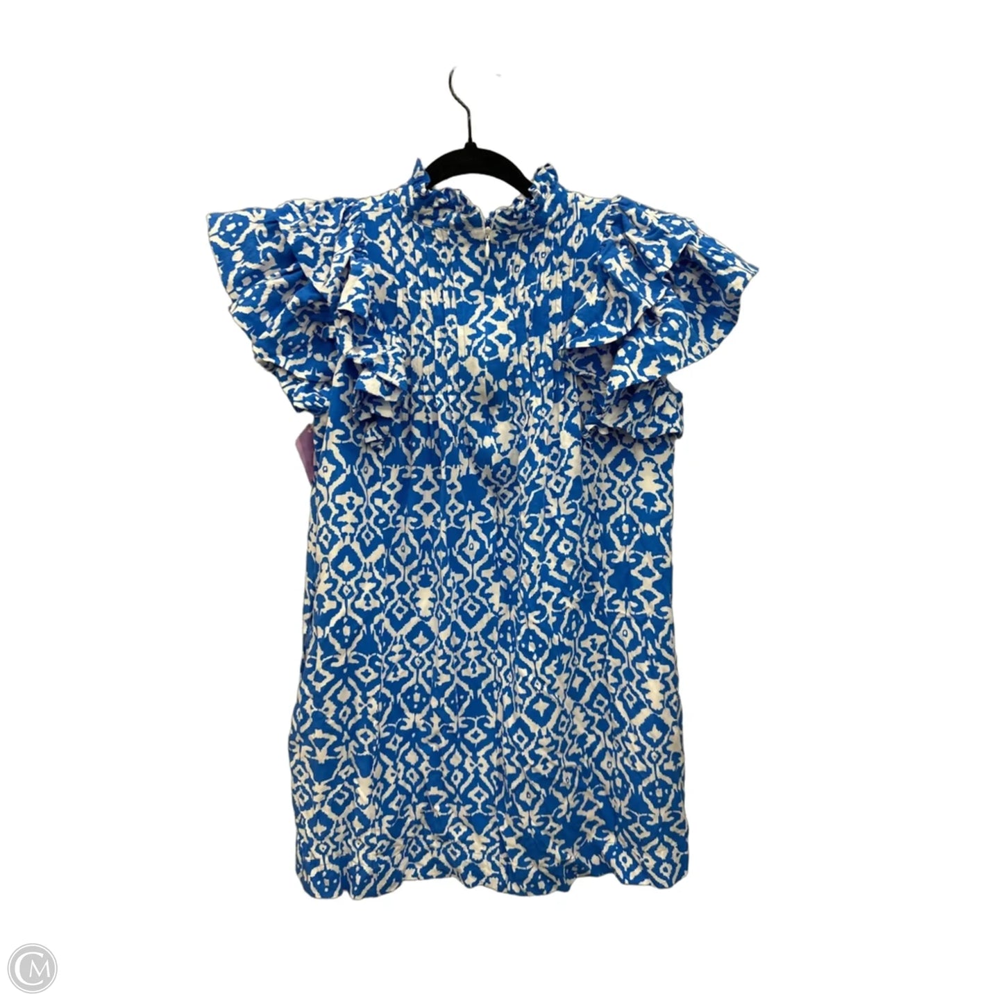 Tunic Short Sleeve By Clothes Mentor In Blue & White, Size: Xs