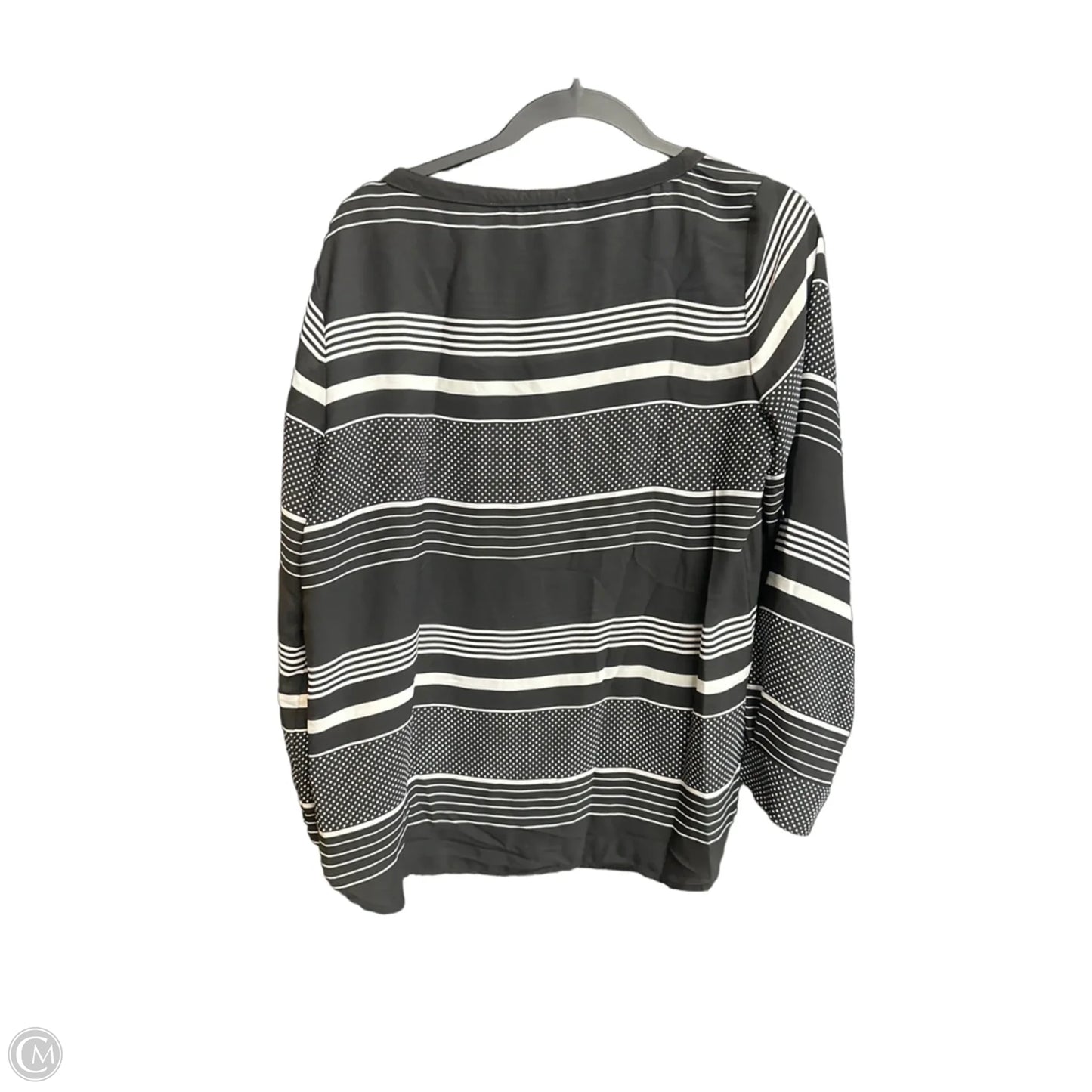 Top 3/4 Sleeve By Loft In Black & White, Size: M