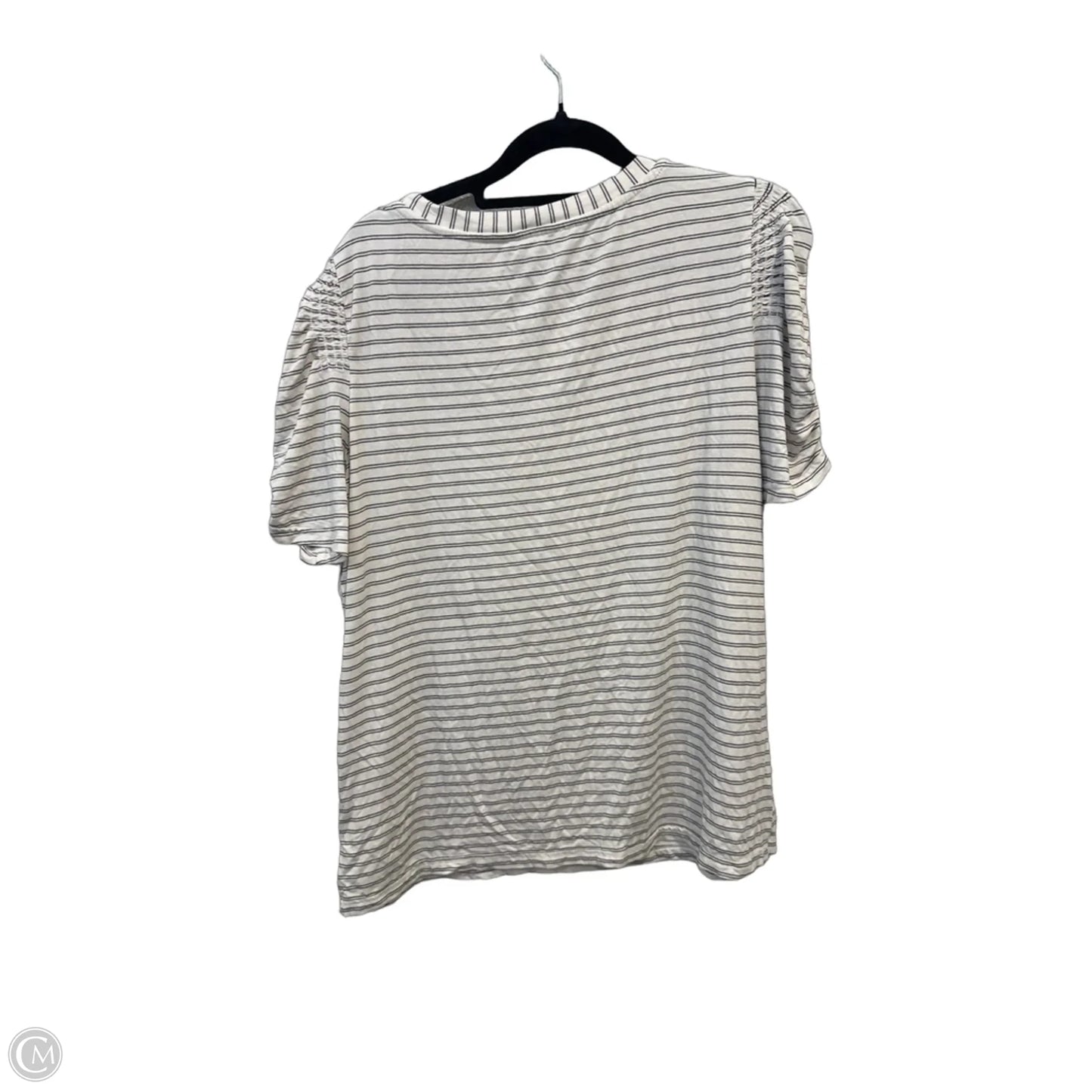 Top Short Sleeve By Modern Works In Striped Pattern, Size: L