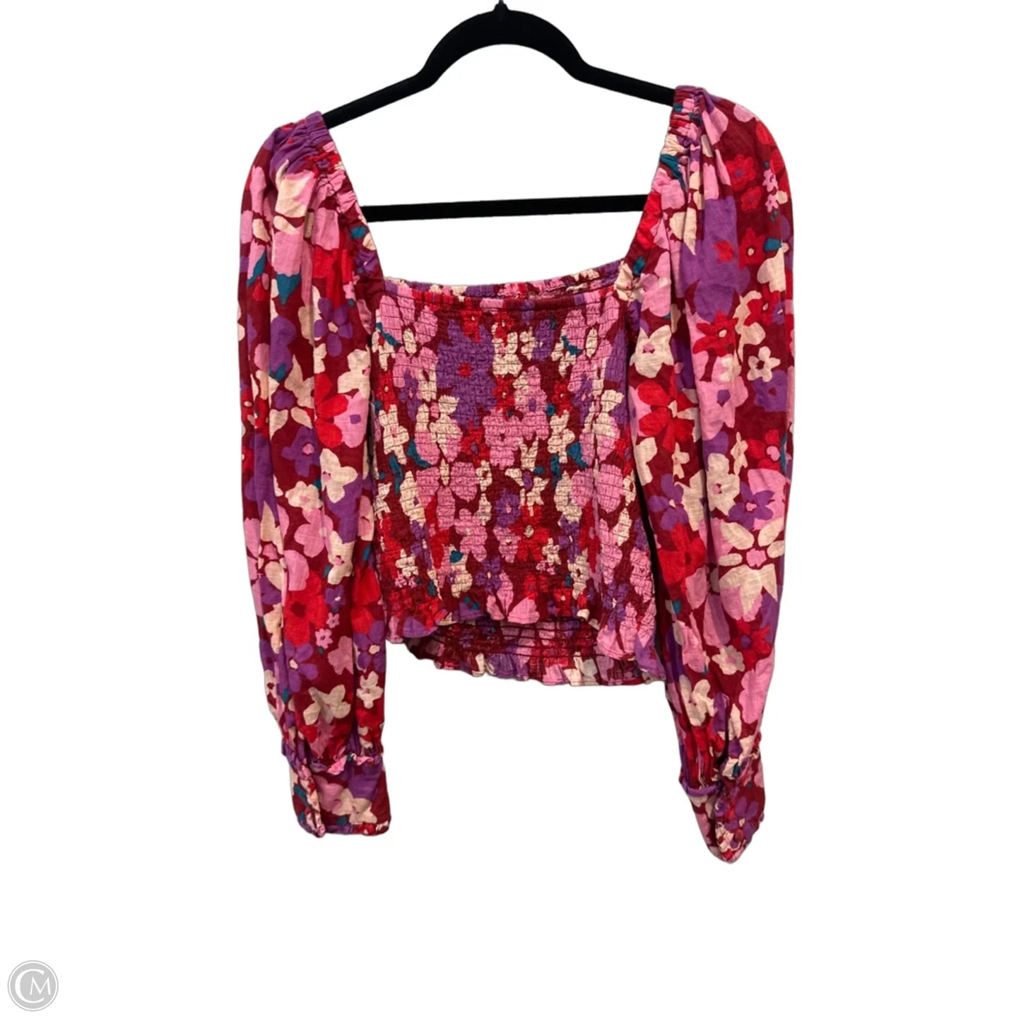 Top Long Sleeve By Free People In Floral Print, Size: S