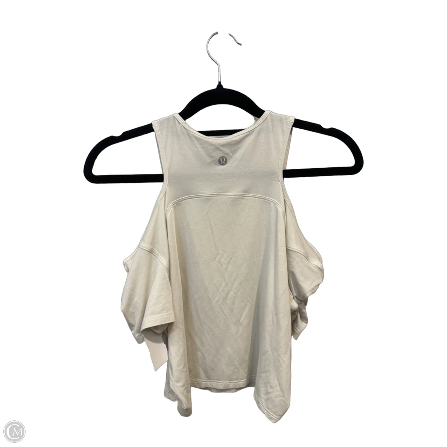 Athletic Top Short Sleeve By Lululemon In Cream, Size: S
