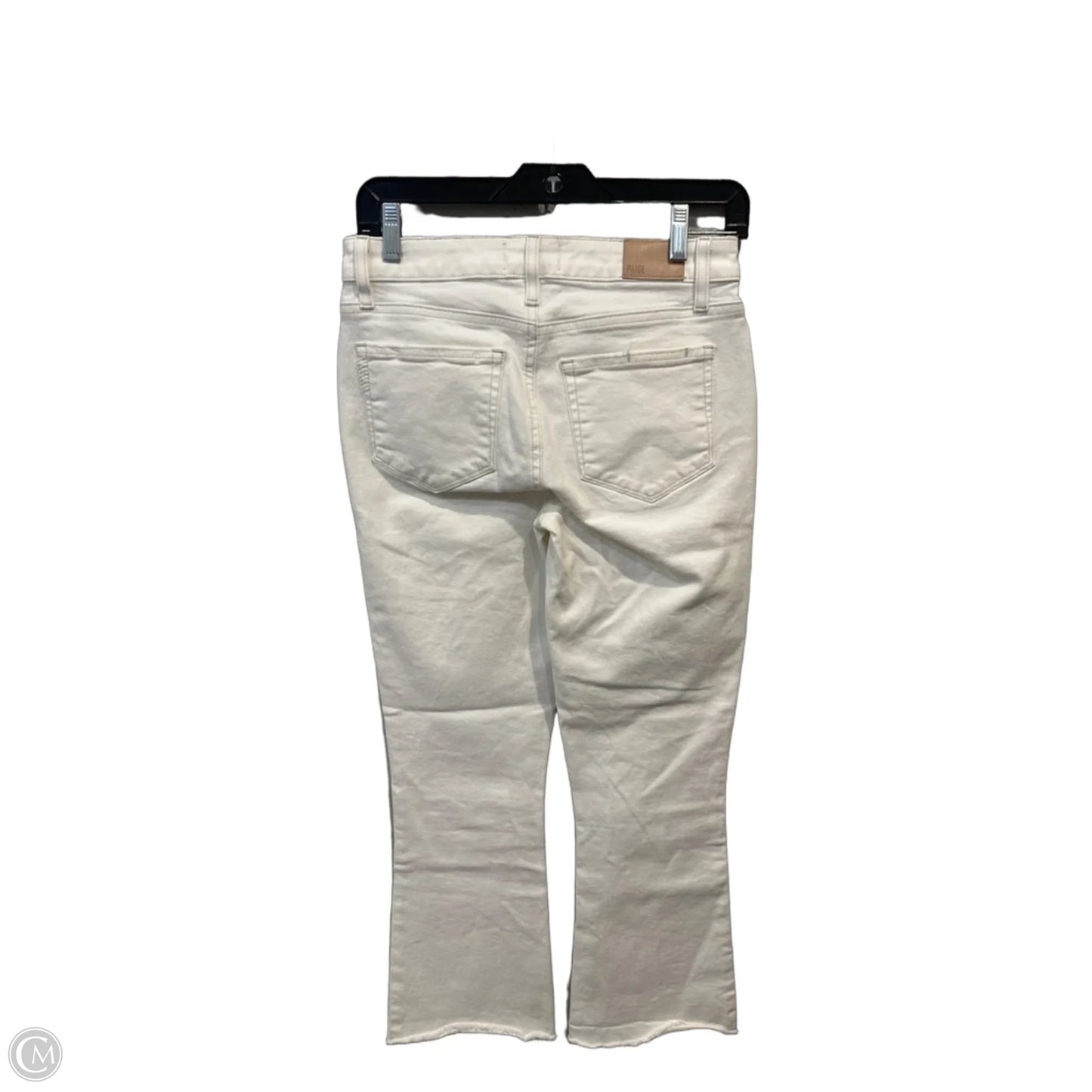 Jeans Flared By Paige In White Denim, Size: 2