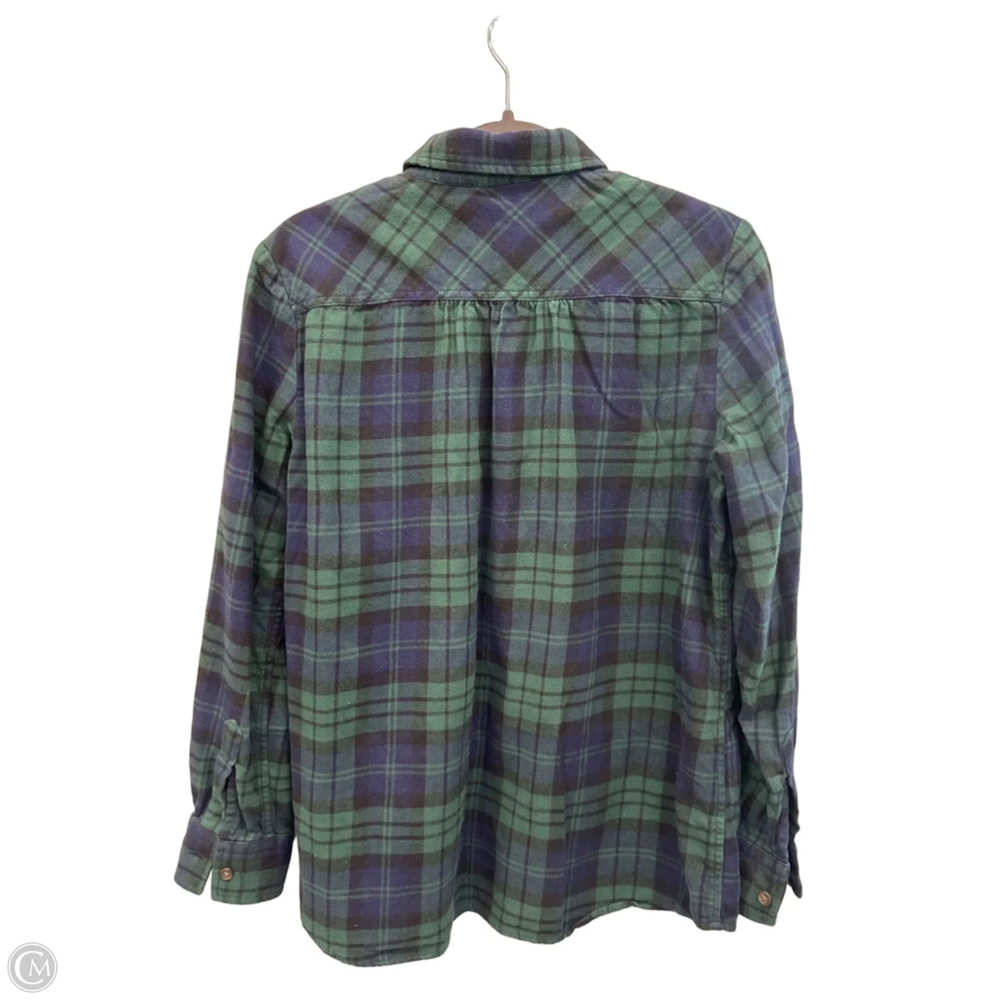 Top Long Sleeve By Lands End In Plaid Pattern, Size: M