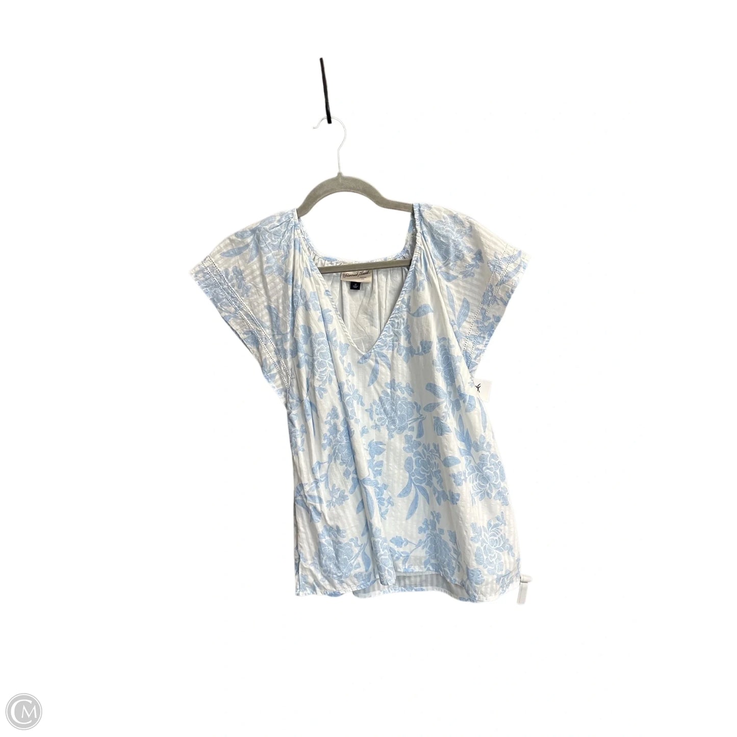 Top Short Sleeve By Universal Thread In Blue & White, Size: M