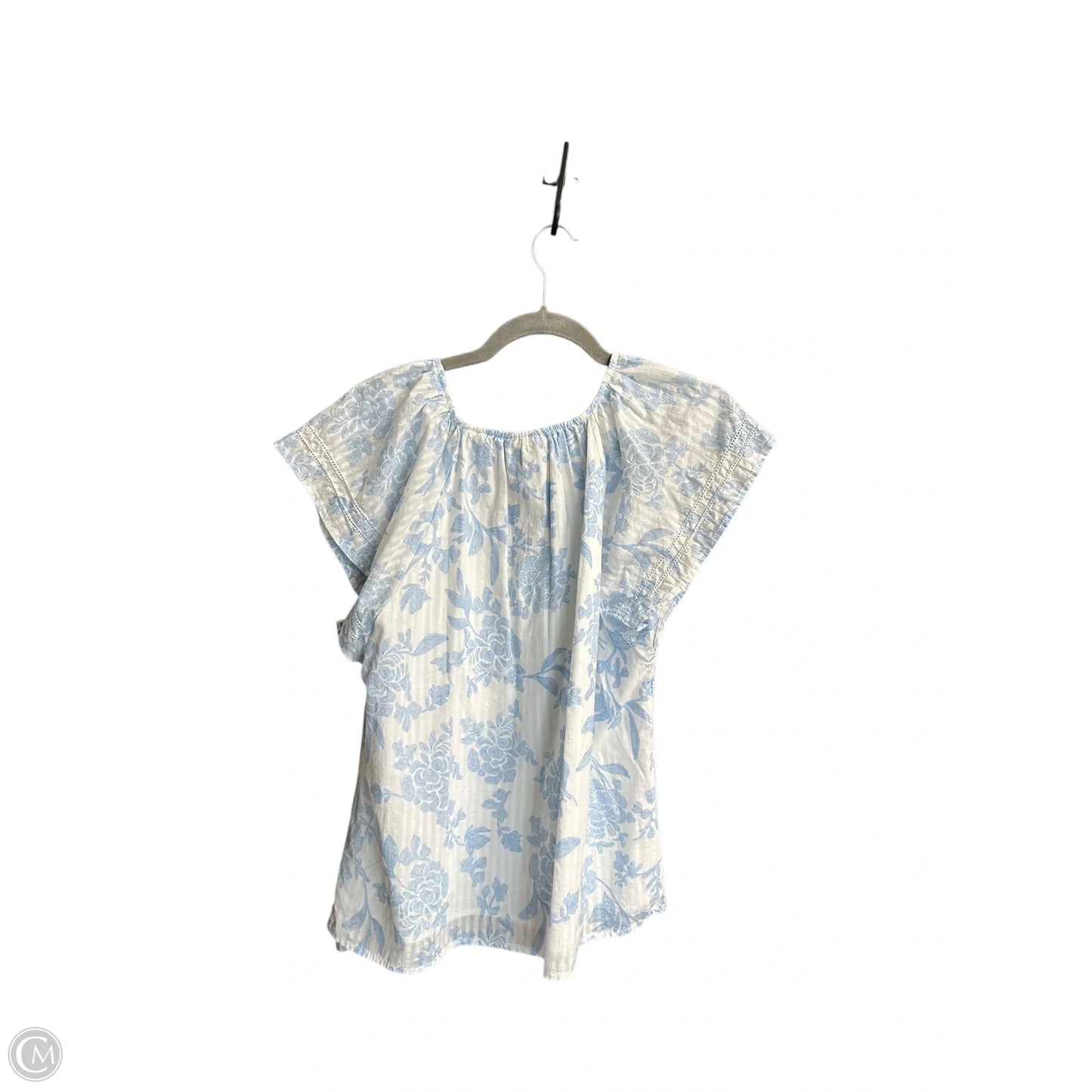 Top Short Sleeve By Universal Thread In Blue & White, Size: M