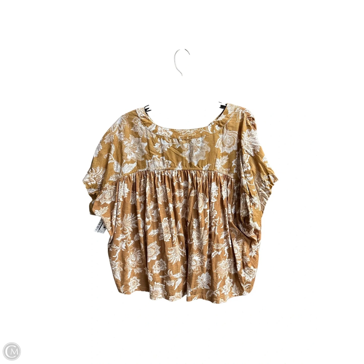 Top Short Sleeve By Loft In Brown, Size: L