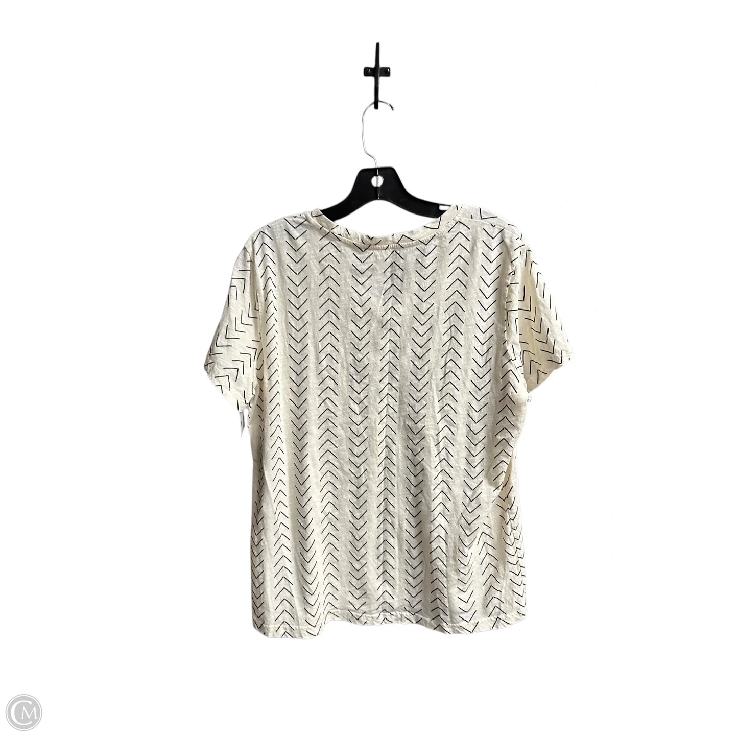 Top Short Sleeve By Bohme In Black & White, Size: L