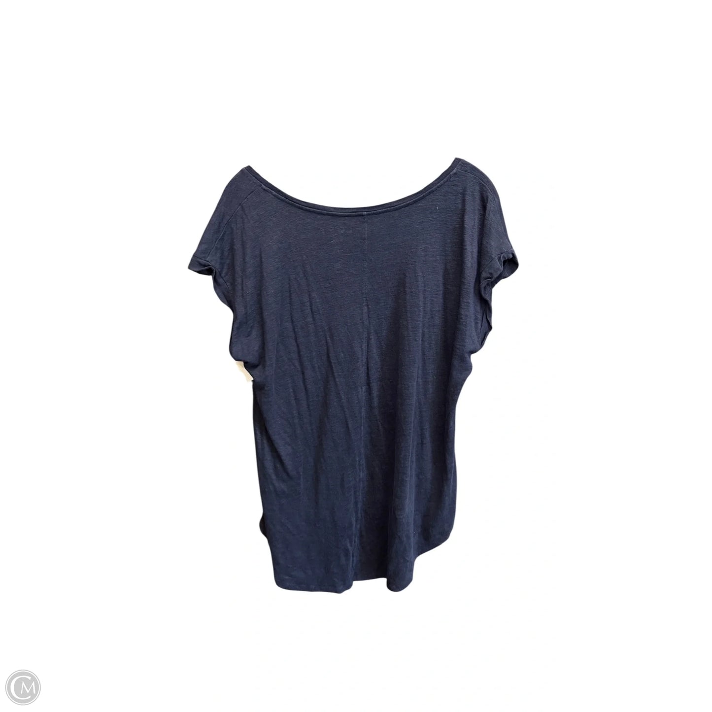 Top Short Sleeve By Loft In Navy, Size: L