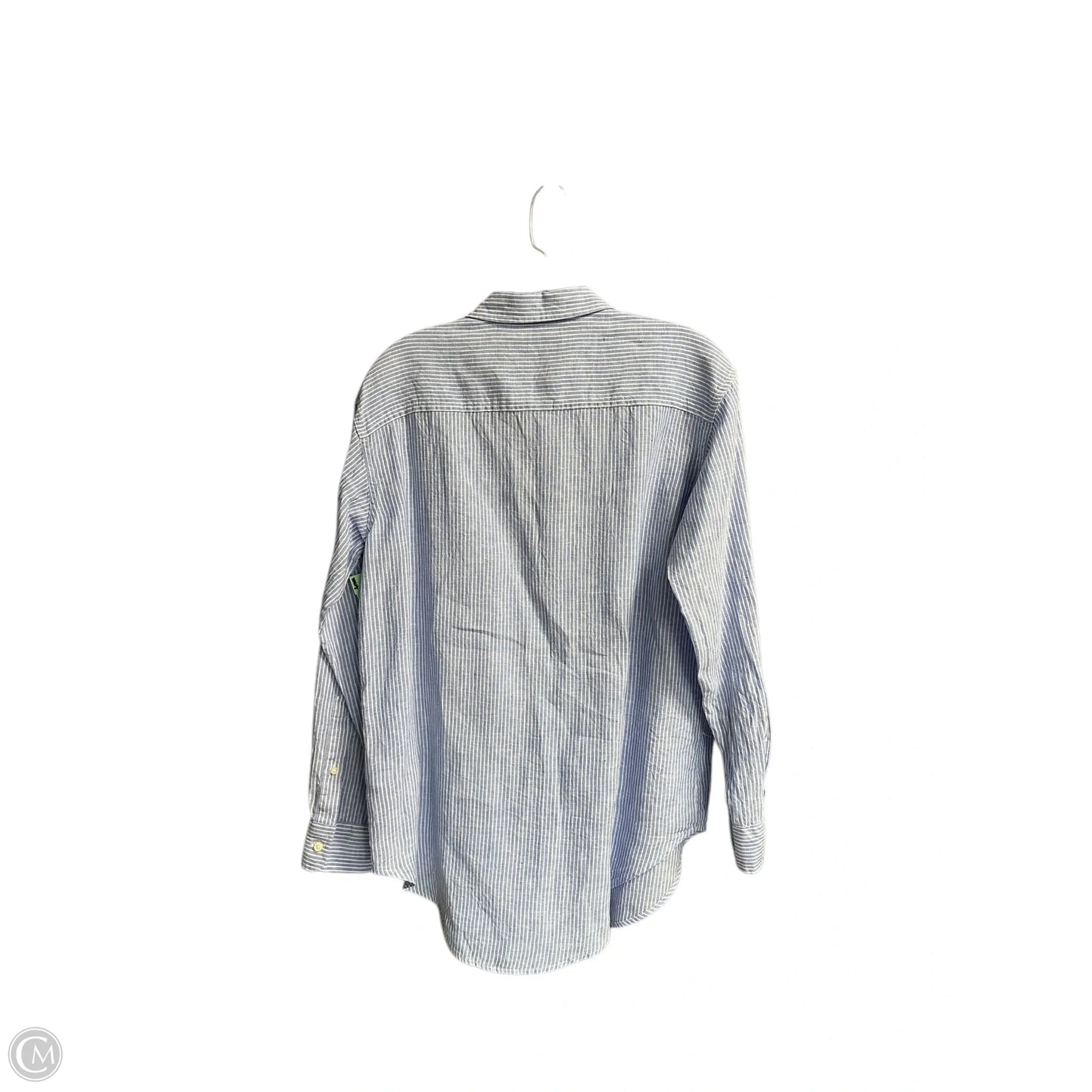 Top Long Sleeve By Lauren By Ralph Lauren In Blue & White, Size: S