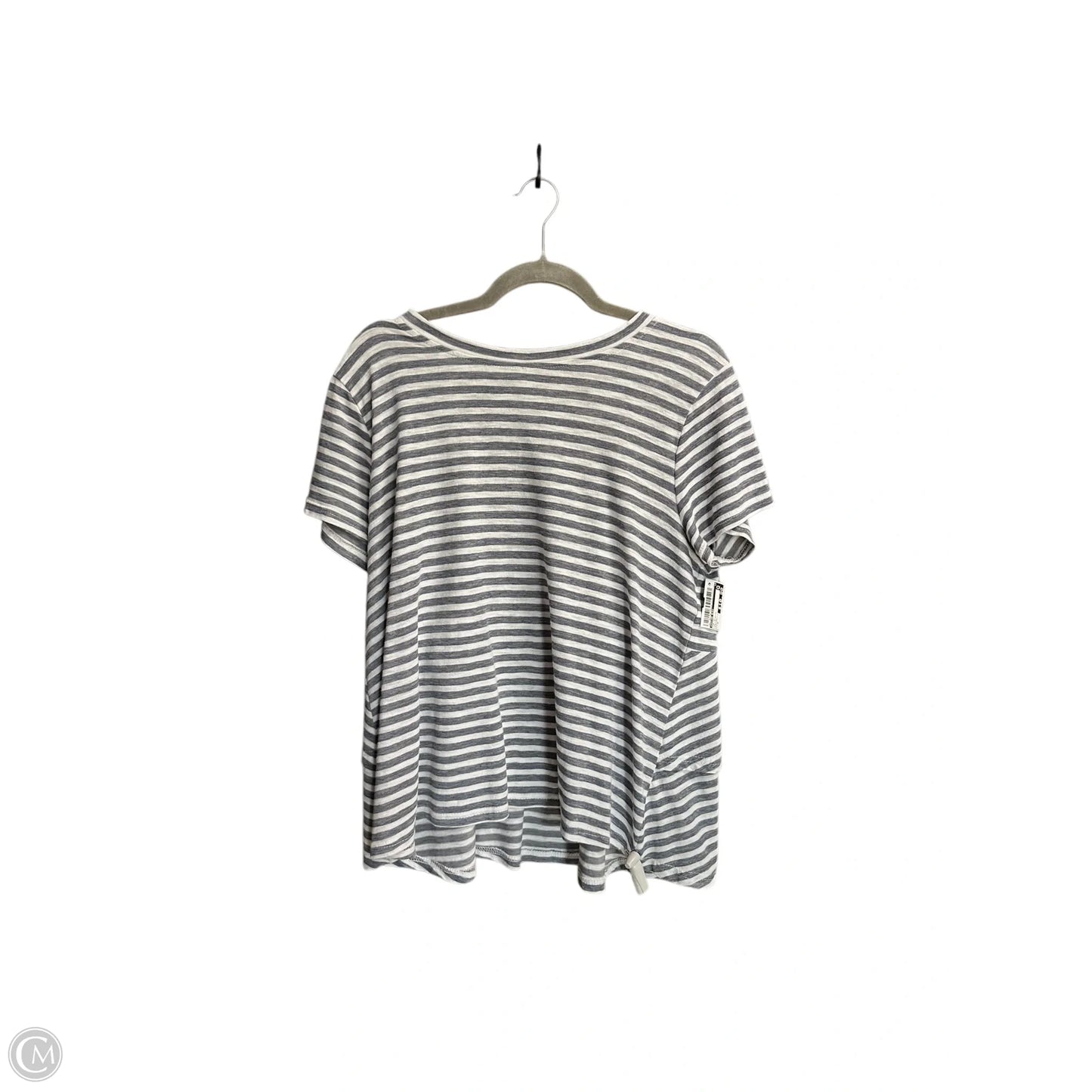 Top Short Sleeve By Cotton Bleu In Grey & White, Size: M